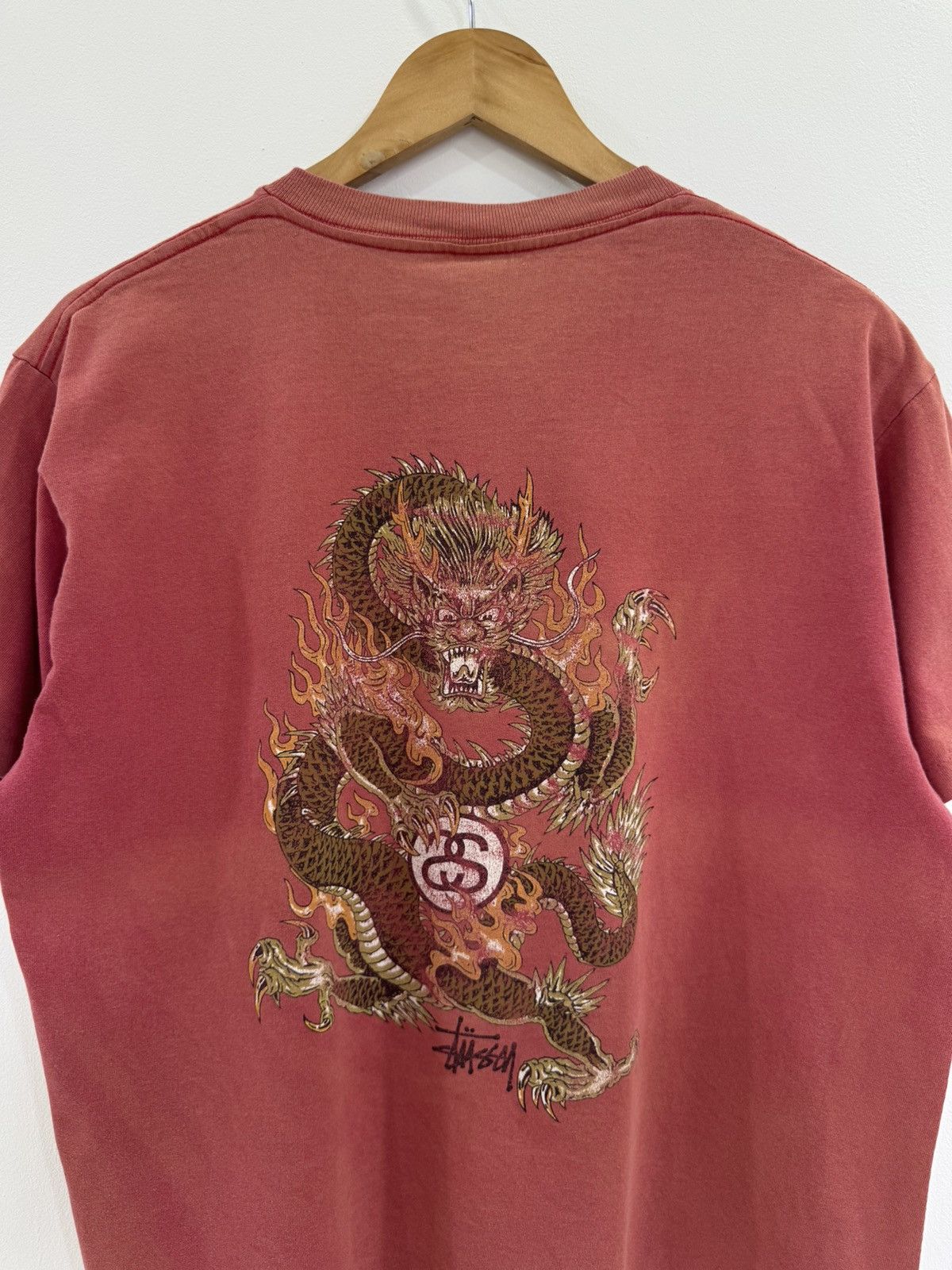 Stussy × Vintage VINTAGE 90s DISTRESSED STUSSY DRAGON SHIRT Size US L / EU 52-54 / 3 - 2 Thumbnail