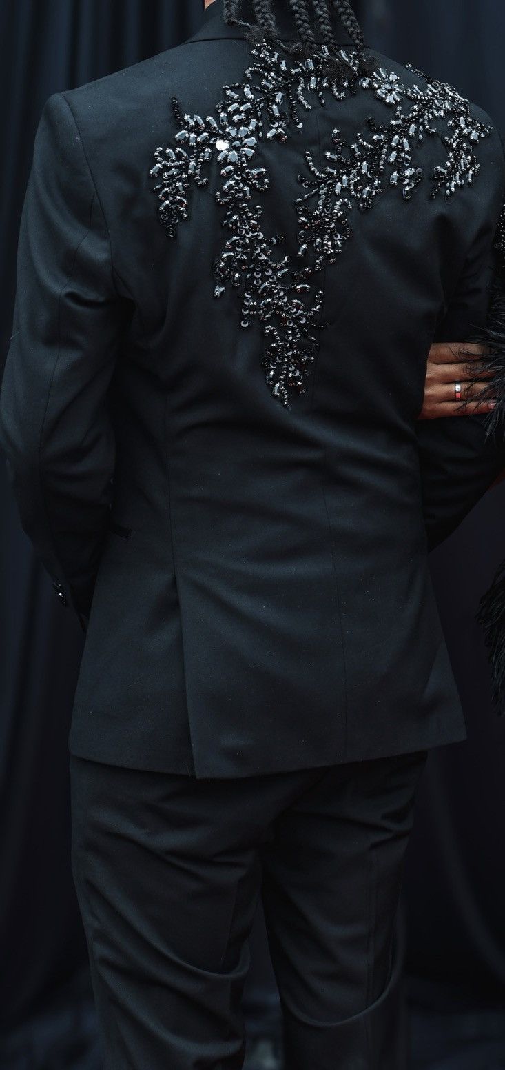Other Custom Black-Beaded Prom Suit Size 34S - 3 Thumbnail