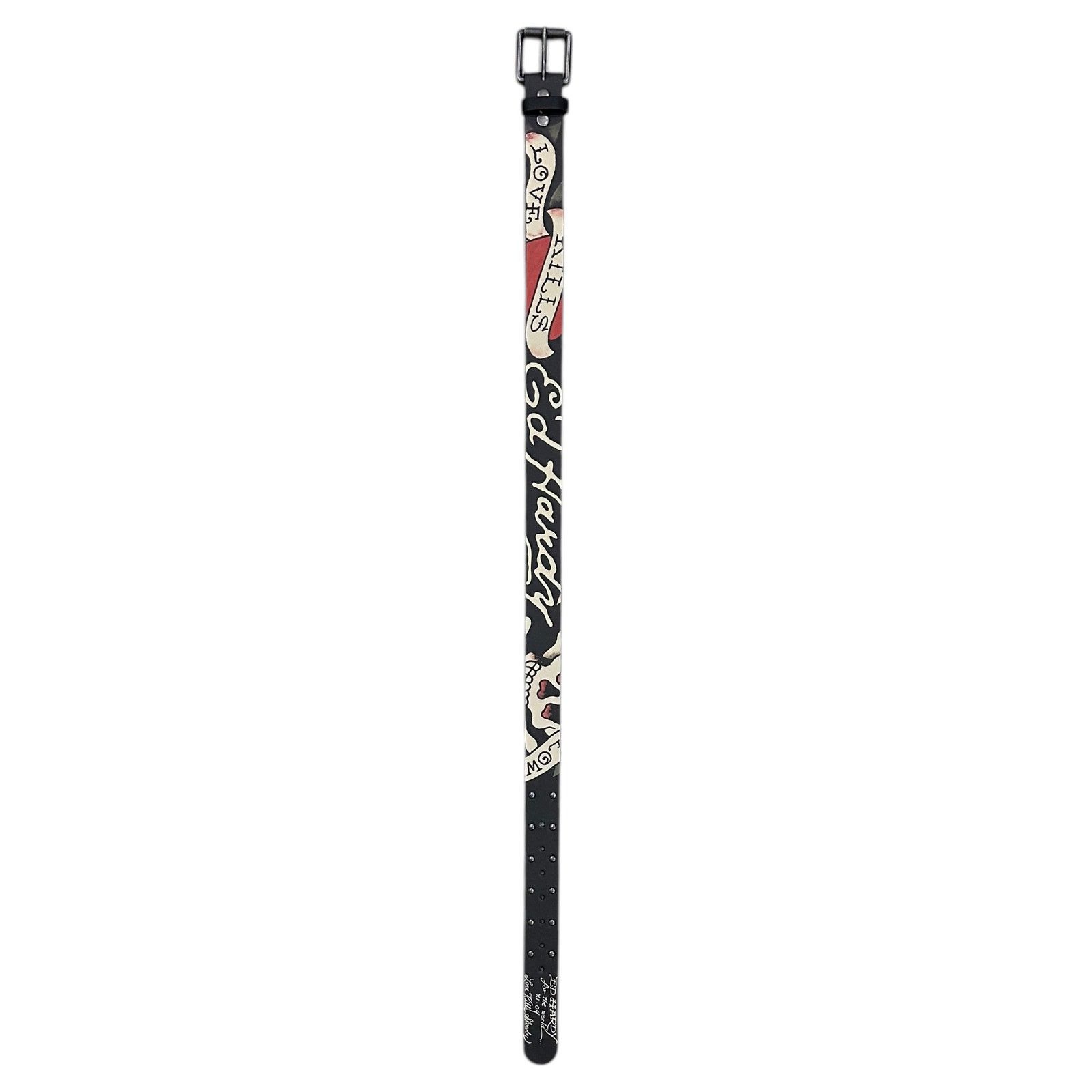 Ed Hardy Ed Hardy Men's Love Kills Slowly Black Belt With Rivet Studs Size 36 - 2 Thumbnail