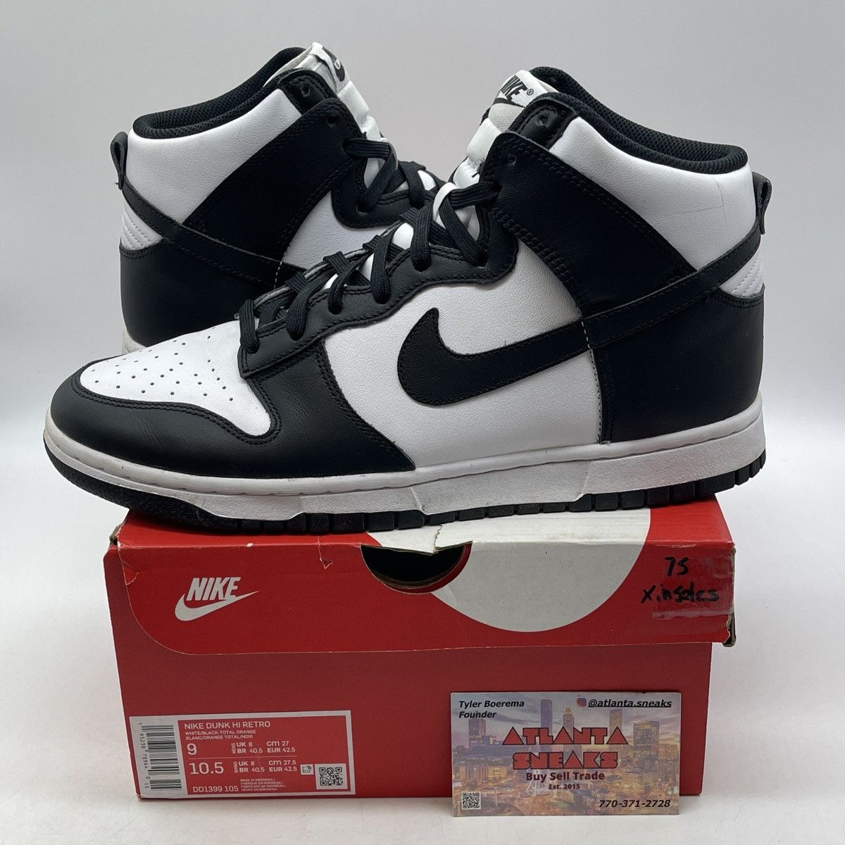 Nike Dunk high black white Size US 9 / EU 42 - 1 Thumbnail