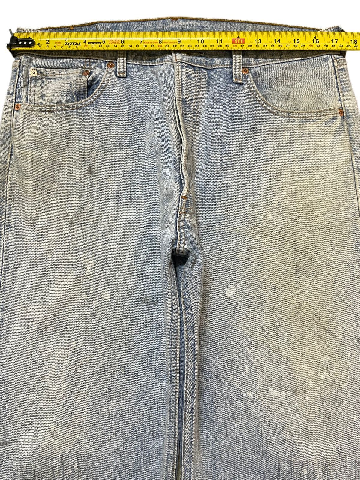 Levi's Vintage 90s Levis 501 Mud Wash Faded Distress Wide Leg Baggy Size US 34 / EU 50 - 12 Thumbnail