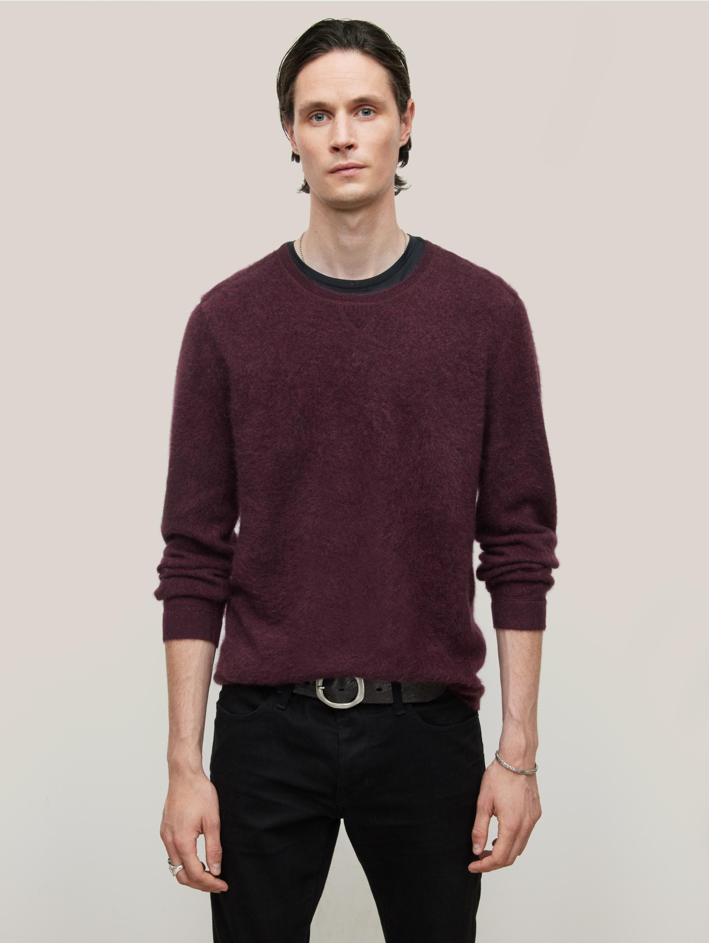 image of John Varvatos Jones Crewneck Sweater in Merlot, Men's (Size 2XL)