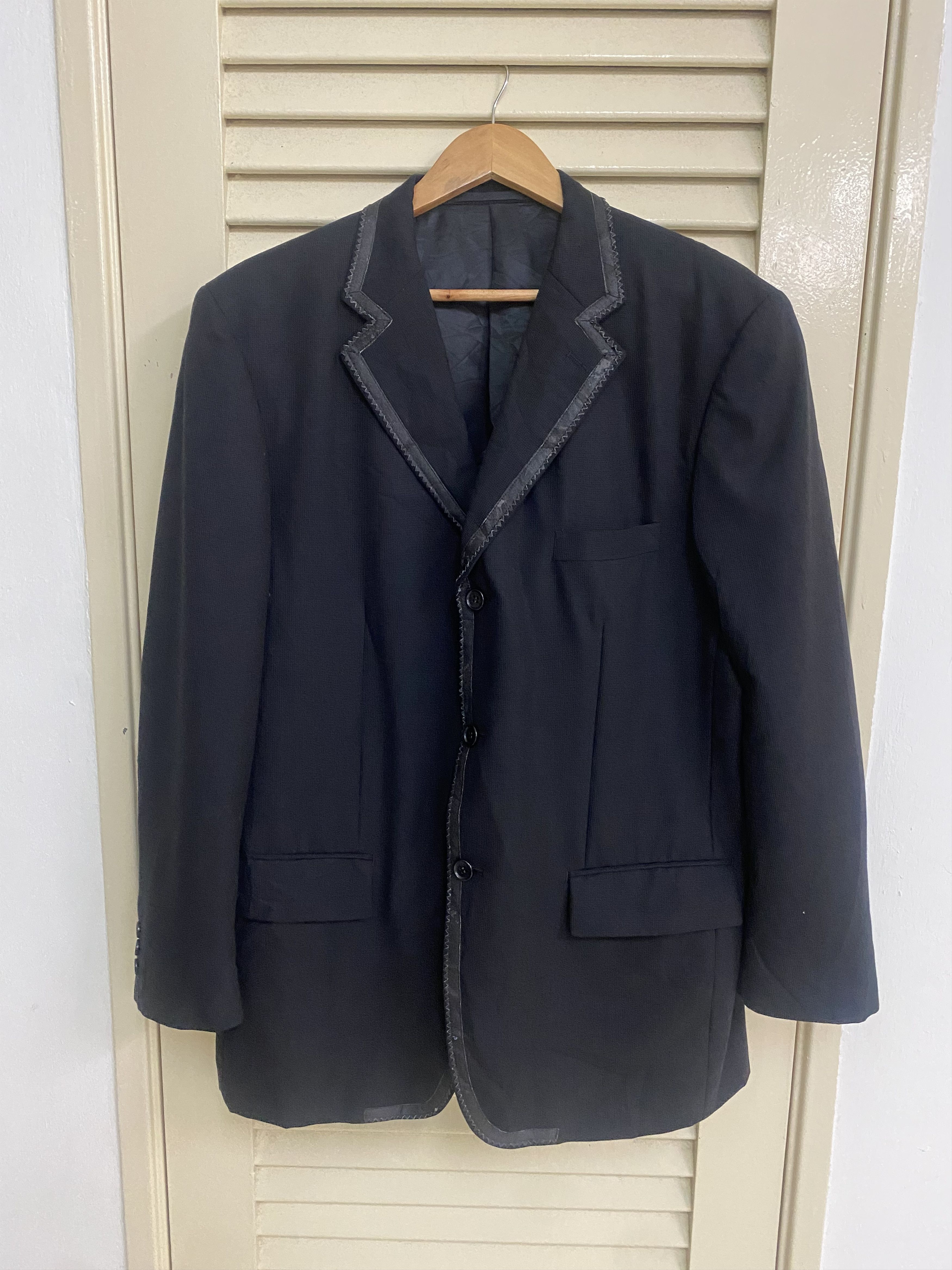 Issey Miyake Contrast Stitch Single Breasted Blazer