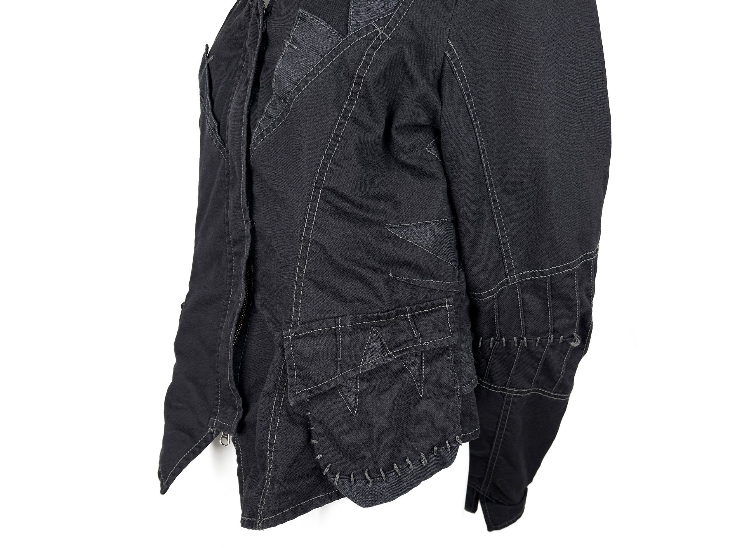Japanese Brand Et Compagnie Deconstructed Patchwork Zip Cotton Jacket Vtg Size S / US 4 / IT 40 - 8 Thumbnail