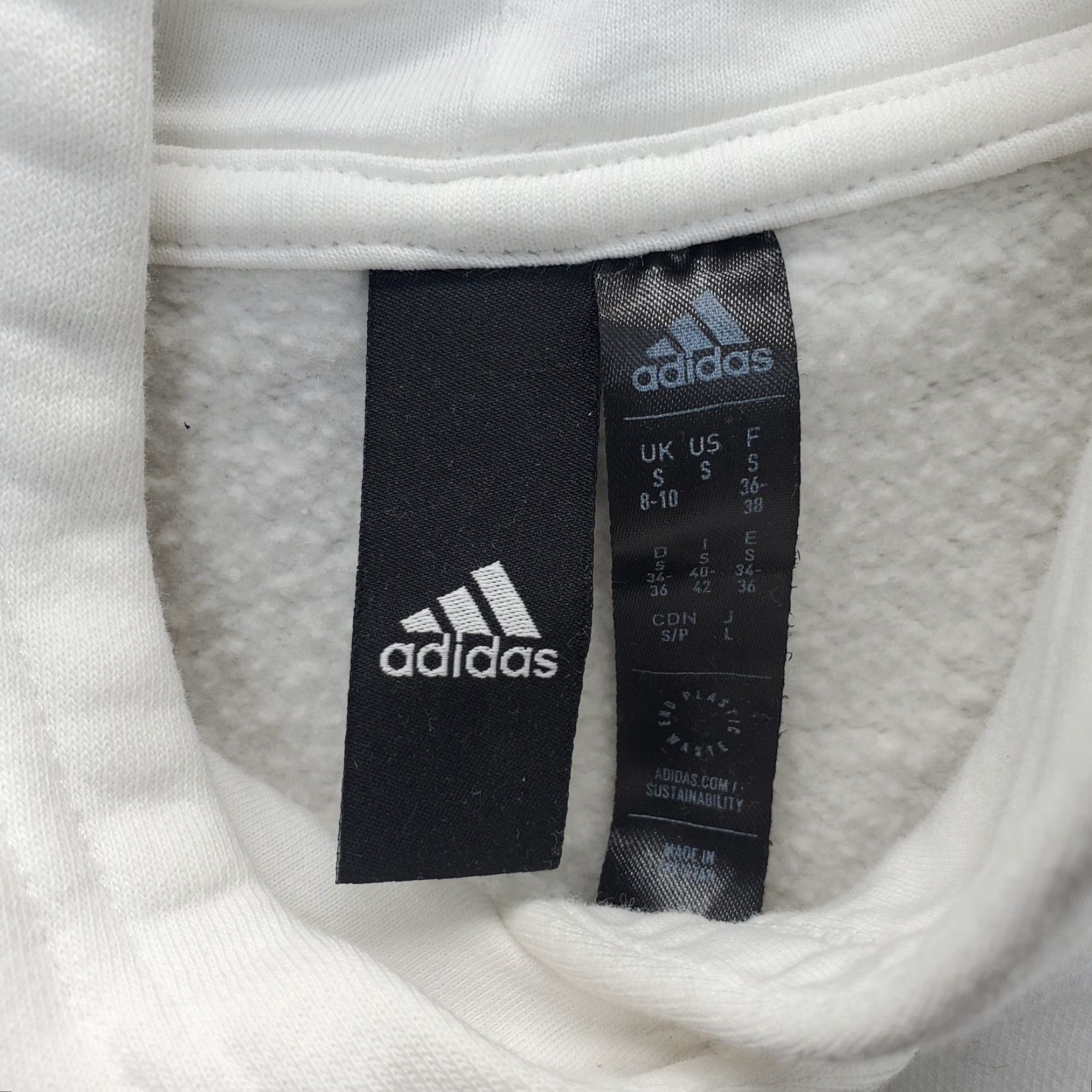 Adidas Adidas Womens Small White Embroidered Logo Fleece Lined Hooded Pullover Hoodie Size S / US 4 / IT 40 - 5 Thumbnail