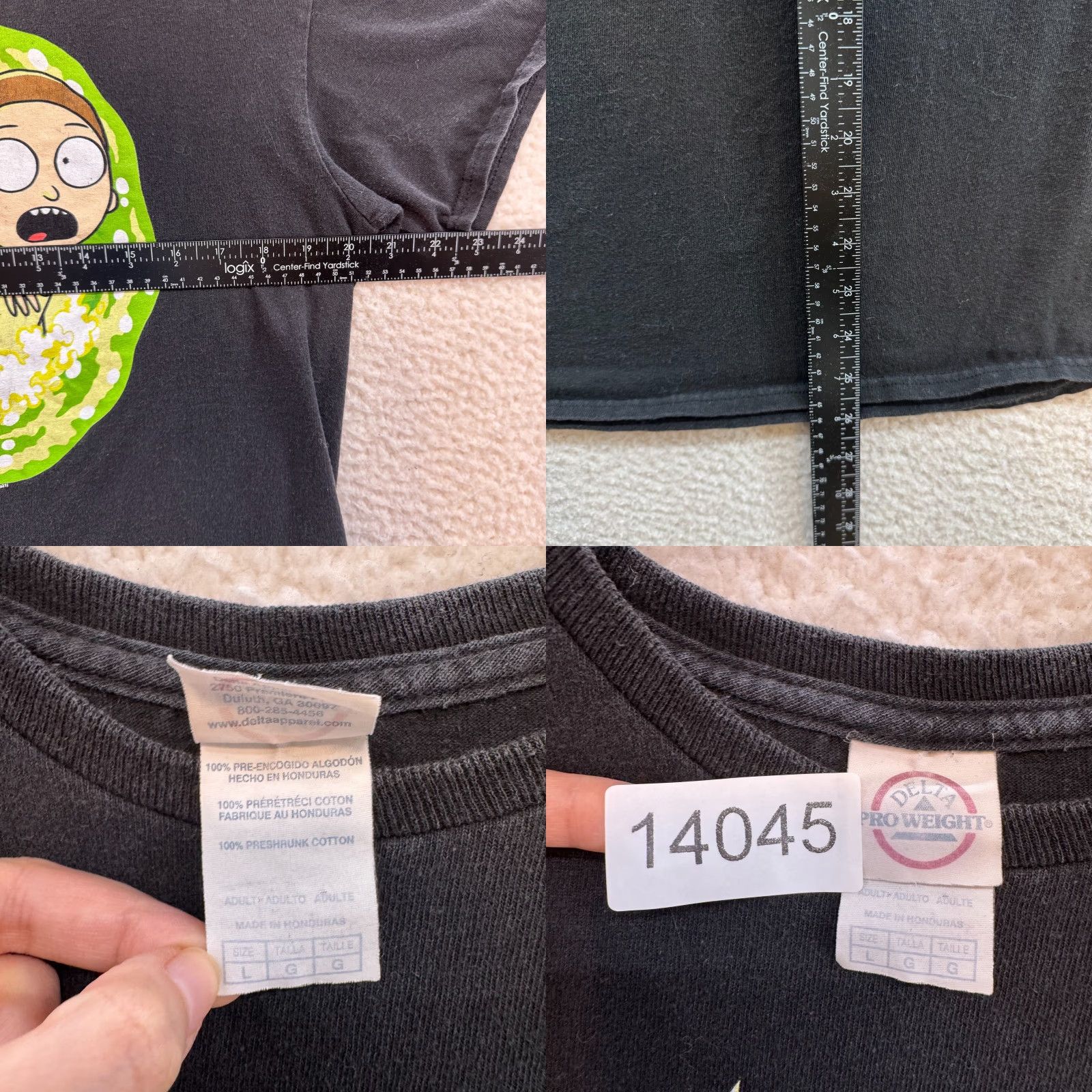 Delta Rick and Morty T-Shirt Large Black Graphic 100% Cotton Size US L / EU 52-54 / 3 - 8 Thumbnail