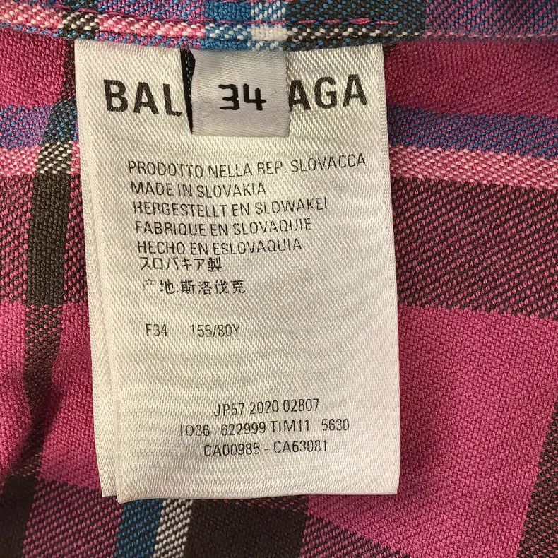 Balenciaga Balenciaga Pink Checkered Collar Double B Coat-2506 Size US XS / EU 42 / 0 - 5 Thumbnail