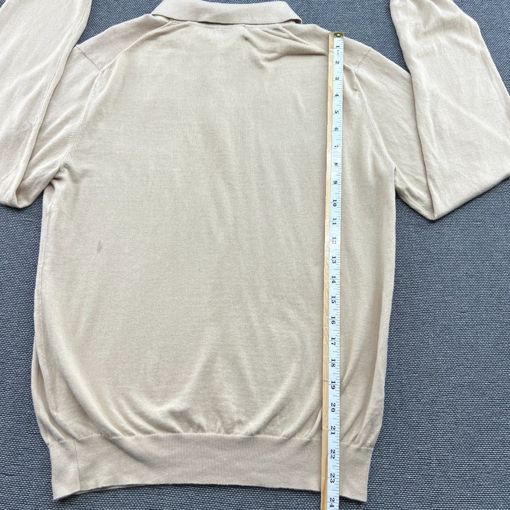 Vintage Cavour Mens Polo Shirt Small Beige Long Sleeves Made in Italy Button Up Shirt Mens Beige Polo Size US S / EU 44-46 / 1 - 6 Thumbnail