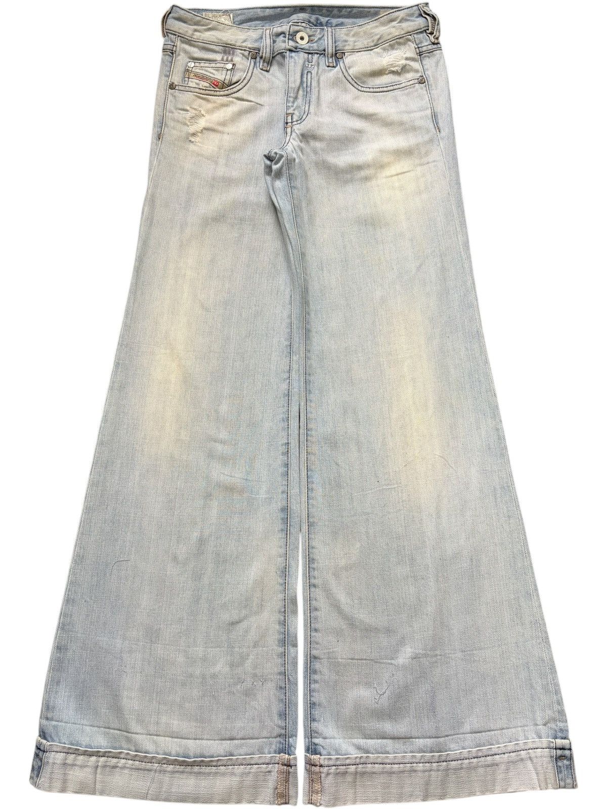 Diesel Vintage Italy Diesel Adidas Distress Low Rise Flare Jeans Size 29" - 1 Thumbnail