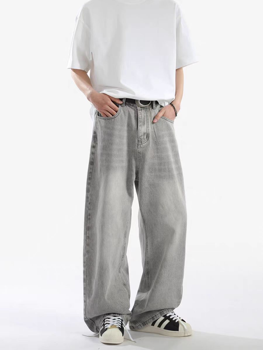 Japanese Brand × Jean Vintage high street washed gray baggy straight leg jeans Size US 30 / EU 46 - 4 Thumbnail