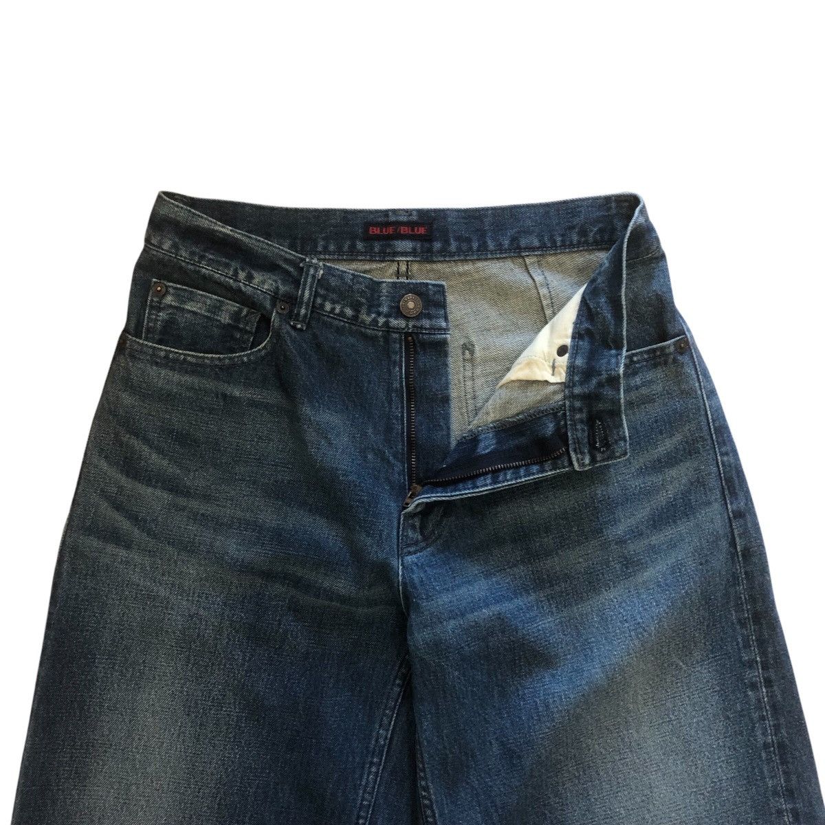 Blue Blue Japan × Japanese Brand × Market Blue Blue Japan Selvedge Wide Leg Baggy Jeans Size 29" - 4 Thumbnail