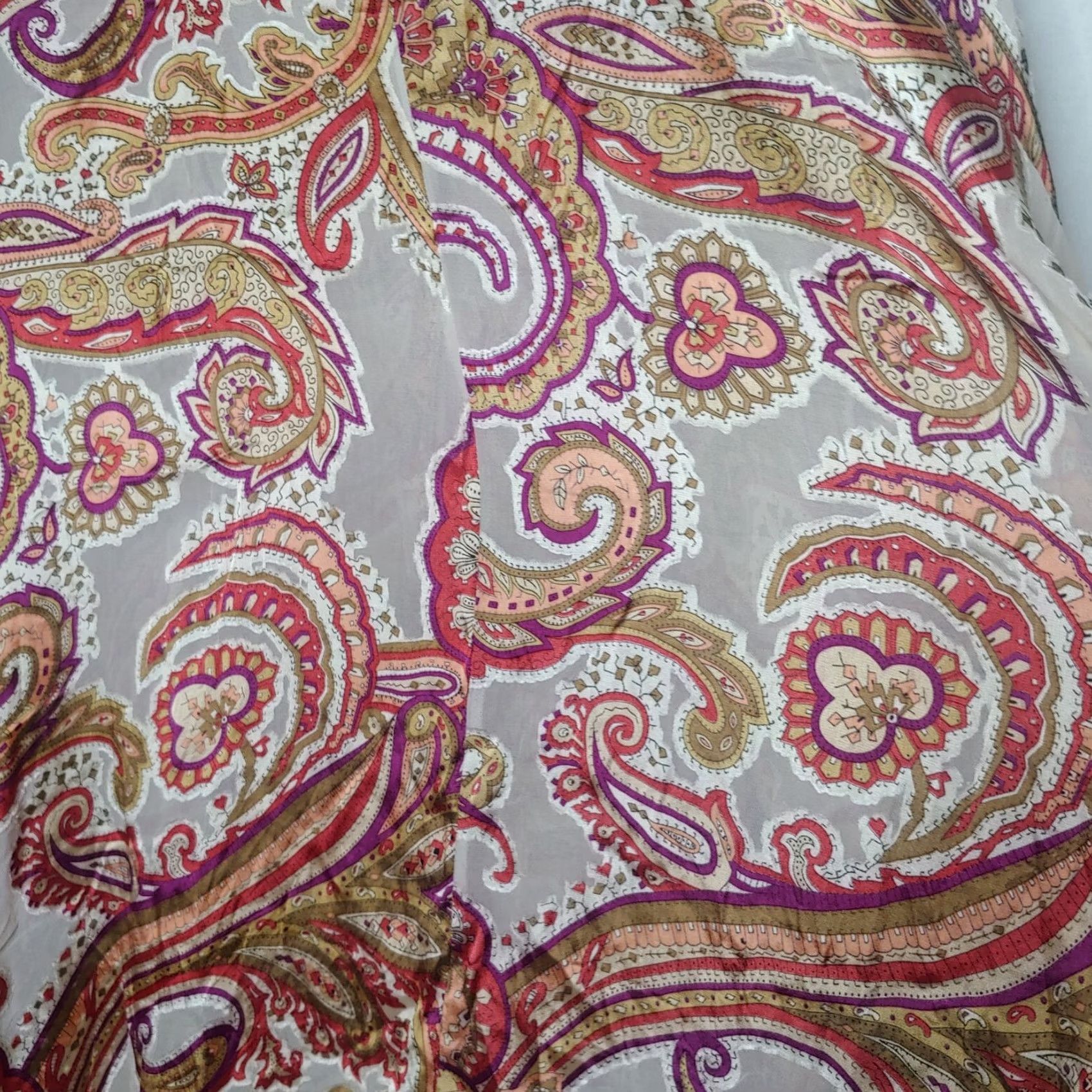 Vintage VINTAGE Ulla Popken Blouse Plus Size 20/22 Blouse Brown Paisley Bell Sleeve Rayon Silk Boho Bohemia Eccentric Womens Size 3XL / US 20-22 - 6 Thumbnail