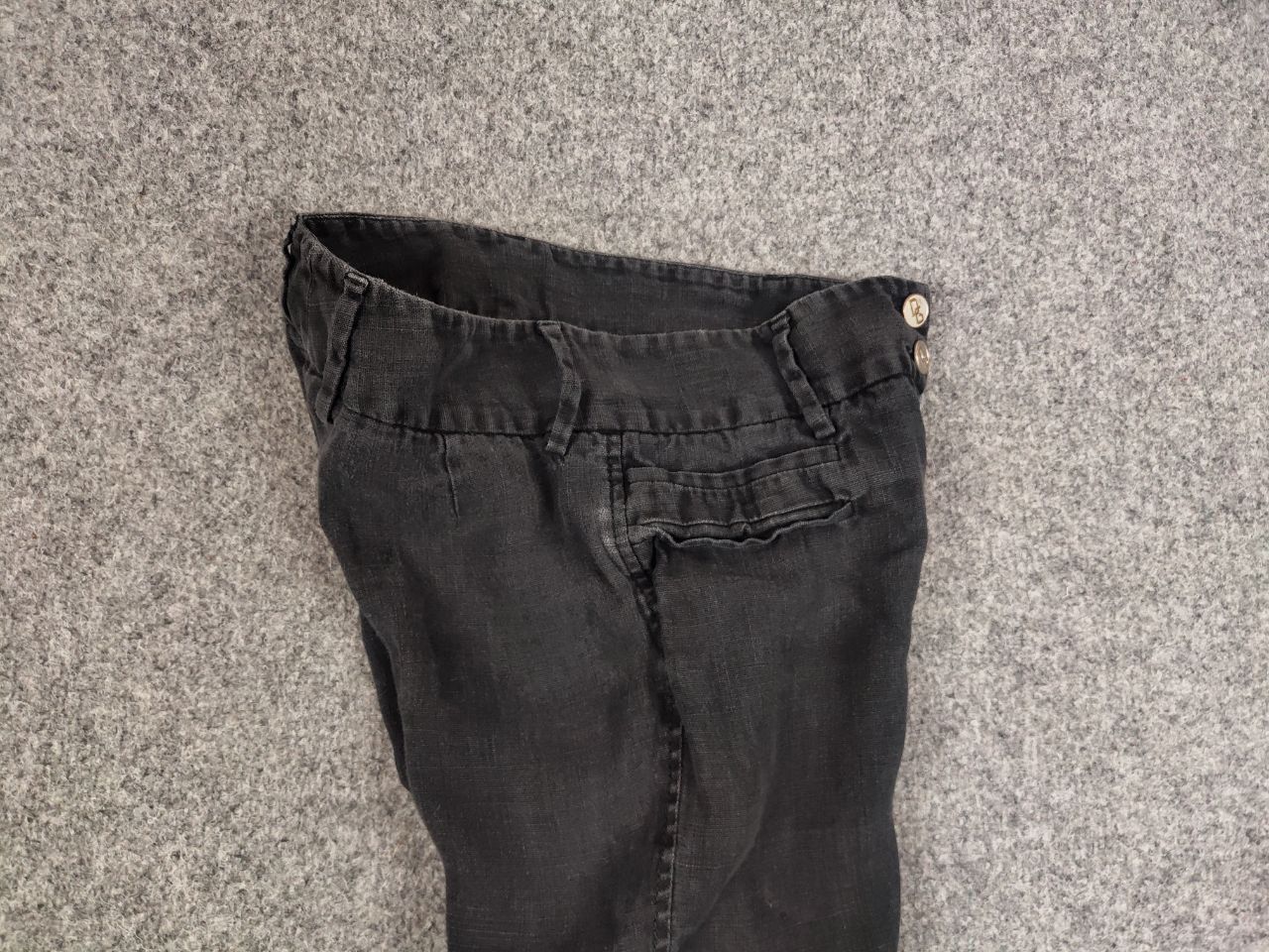 Dolce & Gabbana Vintage Dolce & Gabbana Linen Black Faded Trouser Pants Size 29" - 13 Thumbnail