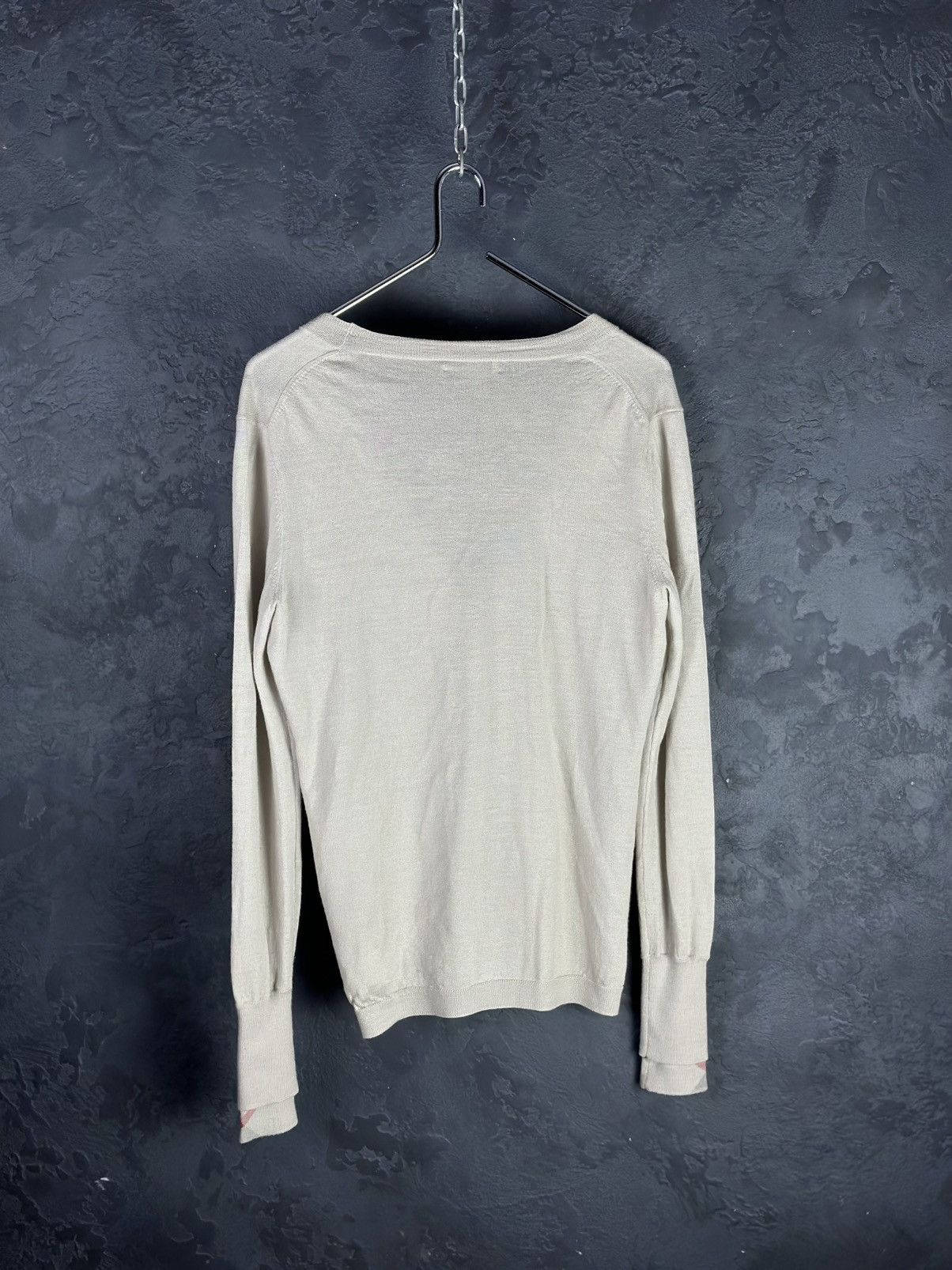 Burberry BURBERRY BRIT Beige Merino Wool Knit Cardigan Sweater Size L Size L / US 10 / IT 46 - 6 Thumbnail
