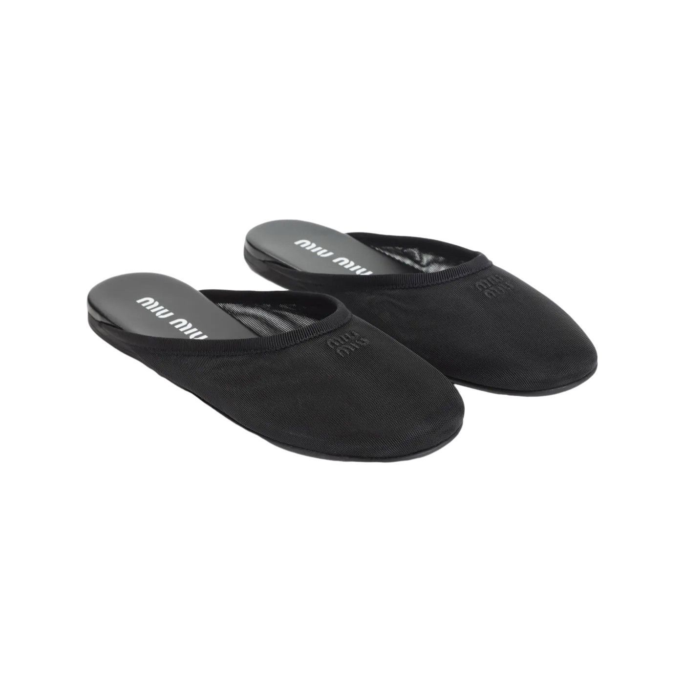 MIU MIU Black Slippers New )