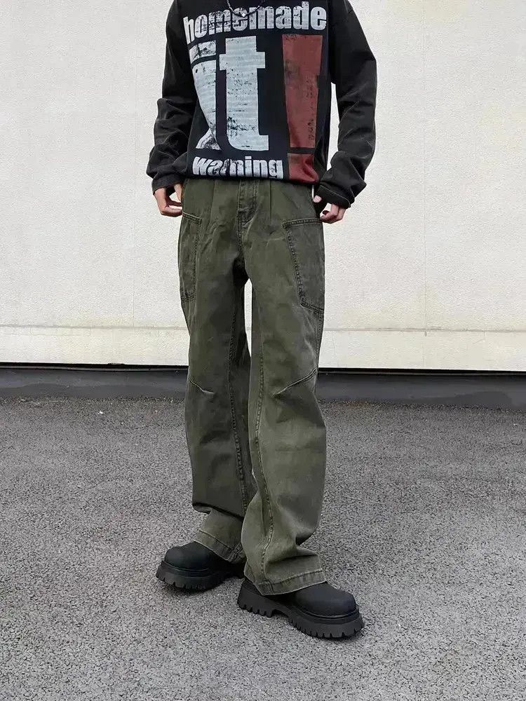 Japanese Brand Retro loose fitting straight leg casual pants Size US 32 / EU 48 - 6 Thumbnail
