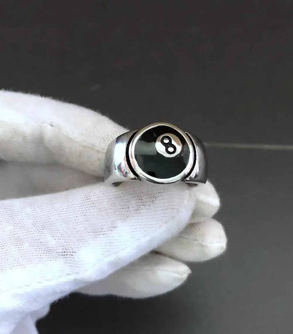 Jewelry Stainless Steel Billiards 8 Ball Ring size 8 - 11 Size ONE SIZE - 5 Thumbnail