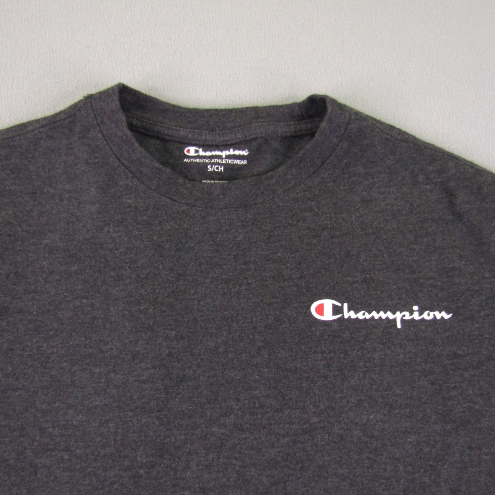 Champion Champion Shirt Mens Small Gray Spellout Logo Tee Short Sleeve Crew Neck Casual Sports Athletic Size US S / EU 44-46 / 1 - 3 Thumbnail
