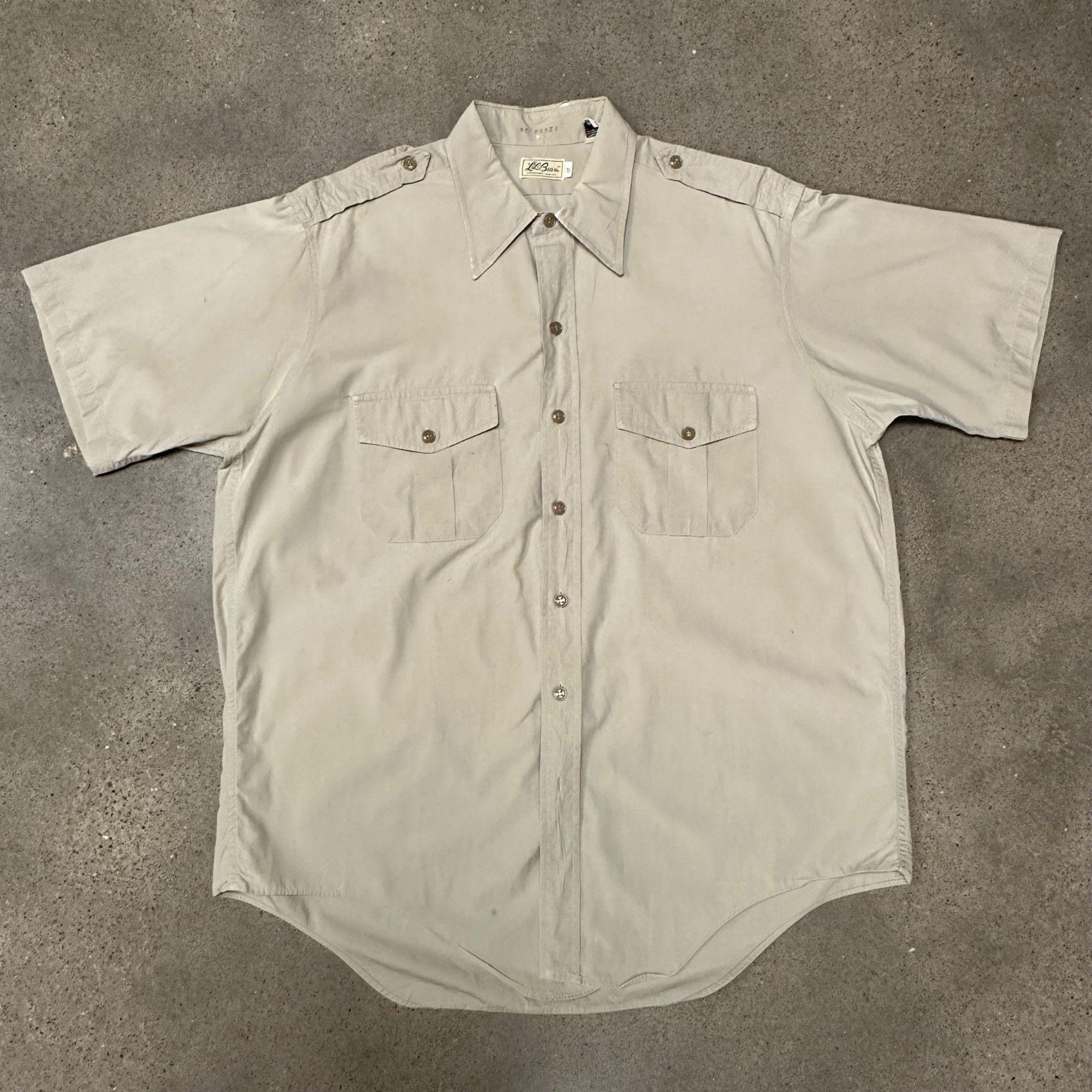 L.L. Bean × Vintage Vintage 50s/60s LL Bean Script Safari Button Up Shirt Size US XL / EU 56 / 4 - 1 Thumbnail