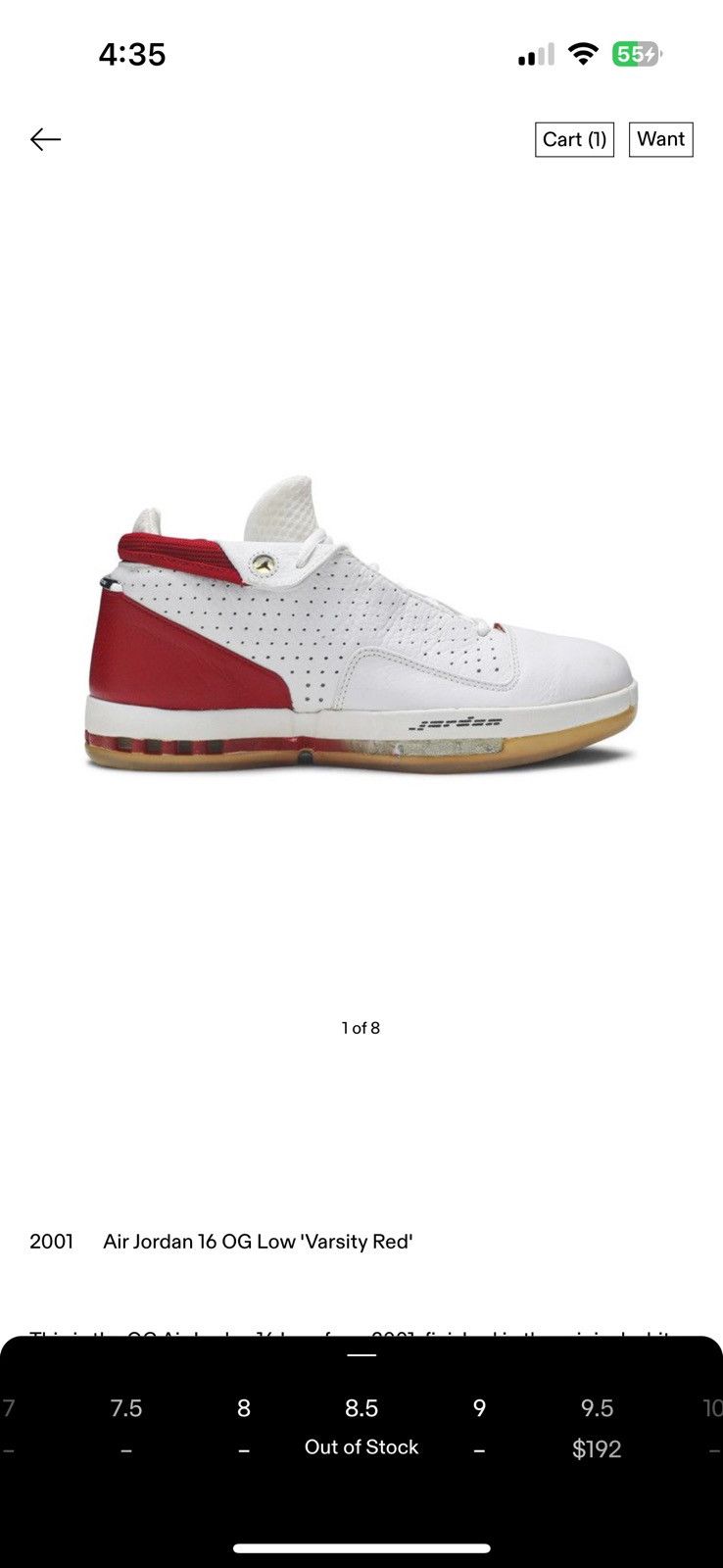 Jordan Brand Jordan 16 OG Low *Deadstock* Size US 8.5 / EU 41-42 - 10 Thumbnail