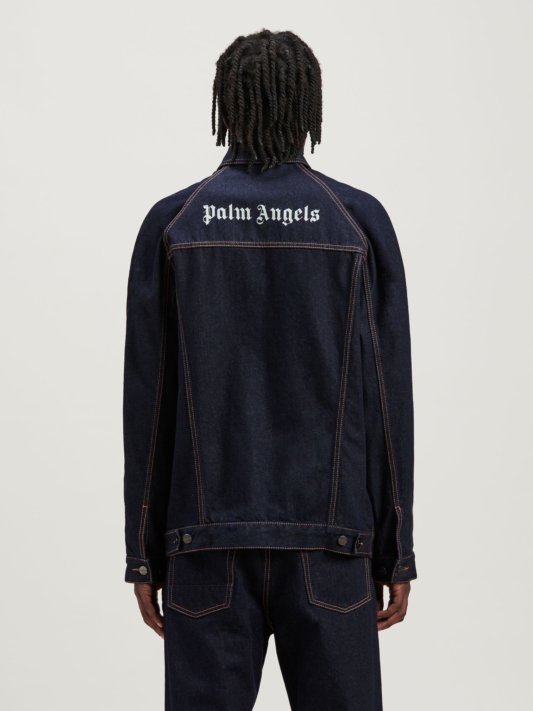 Palm Angels o1y0325 Logo Denim Jacket in Dark Blue Size US S / EU 44-46 / 1 - 5 Thumbnail