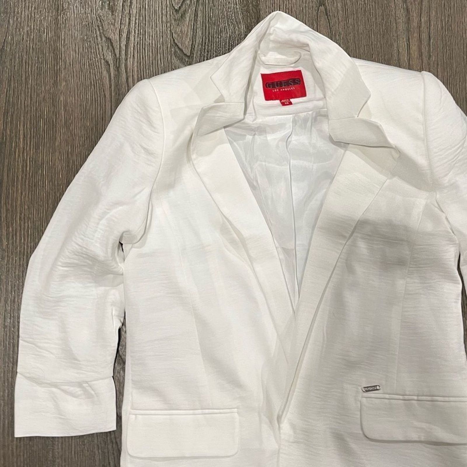 Guess NWOT Guess Womens White Long Line Blazer Jacket Size XS Size XS / US 0-2 / IT 36-38 - 4 Thumbnail