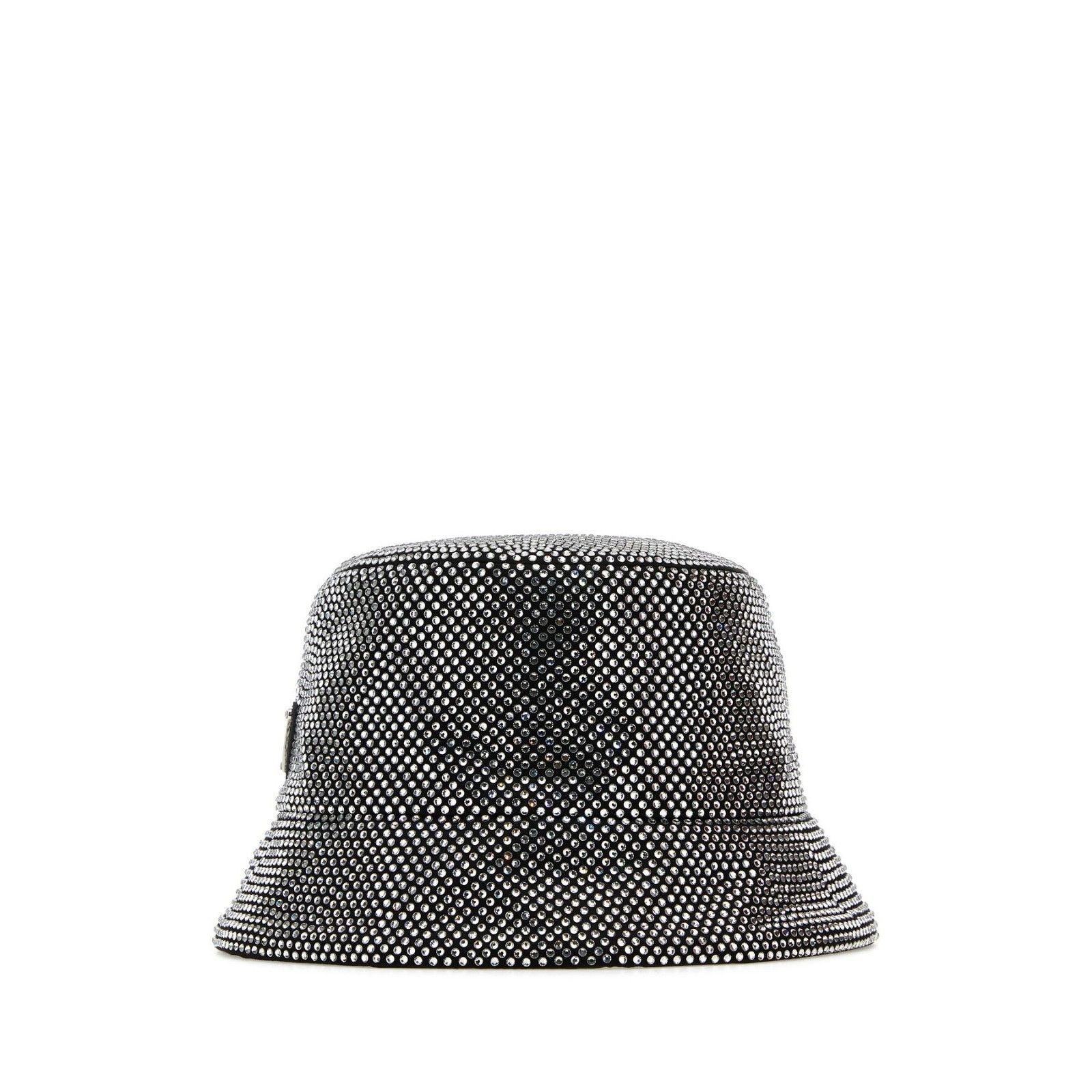 Prada PRADA Black Embellished Fabric Bucket Hat New & Authentic (W Size ONE SIZE - 2 Thumbnail