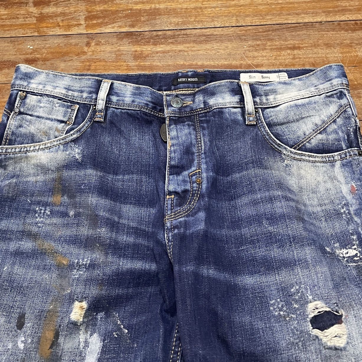 Antony Morato × Designer Rare Design Vintage Antony Morata Distressed Jeans 2000s Size US 36 / EU 52 - 3 Thumbnail