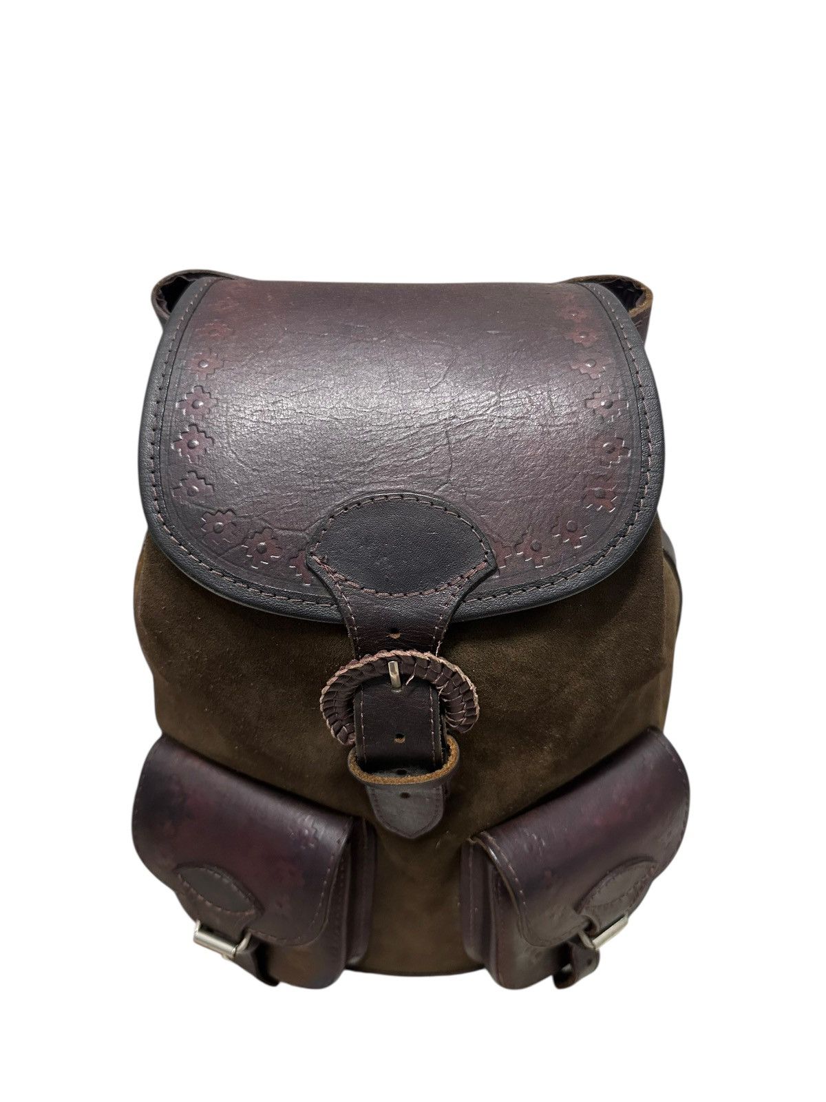 Japanese Brand Vintage Handmade Tactical Pockets Leather Backpack Size ONE SIZE - 2 Thumbnail