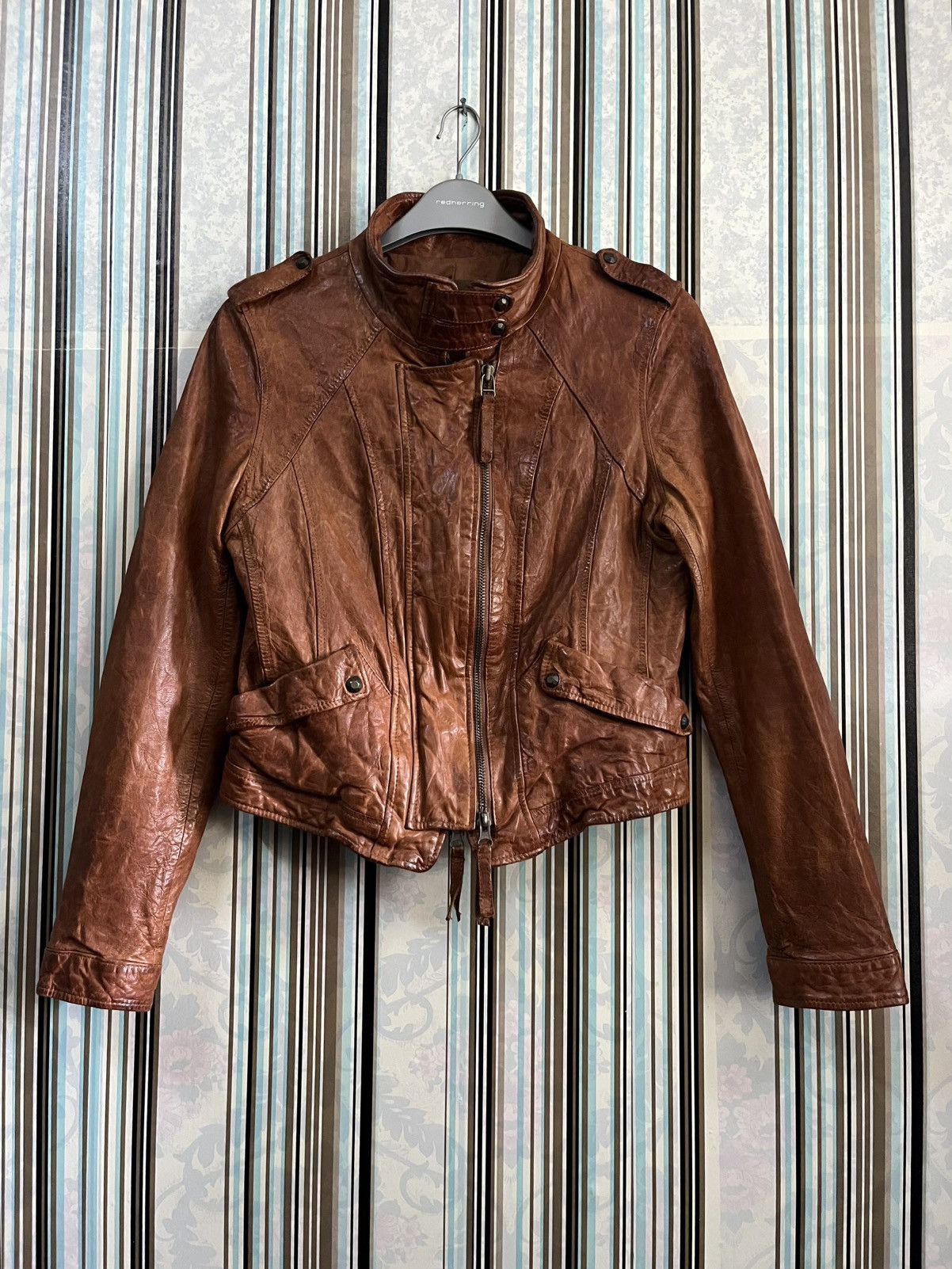 Japanese Brand 1990s GOA sheepskin panelling bikers leather #H3 Size M / US 6-8 / IT 42-44 - 2 Thumbnail