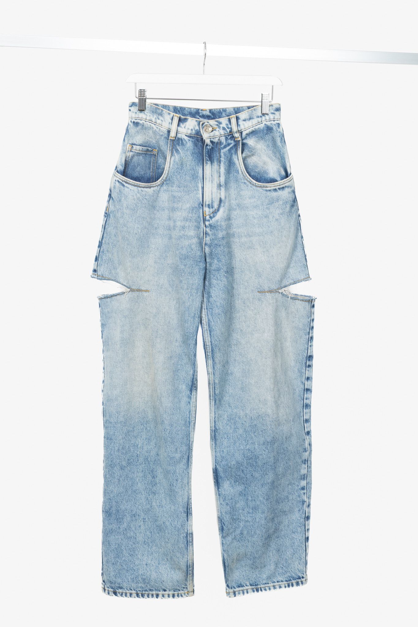 Maison Margiela Maison Margiela Blue Cotton Slit Jeans Size 27" / US 4 / IT 40 - 1 Thumbnail