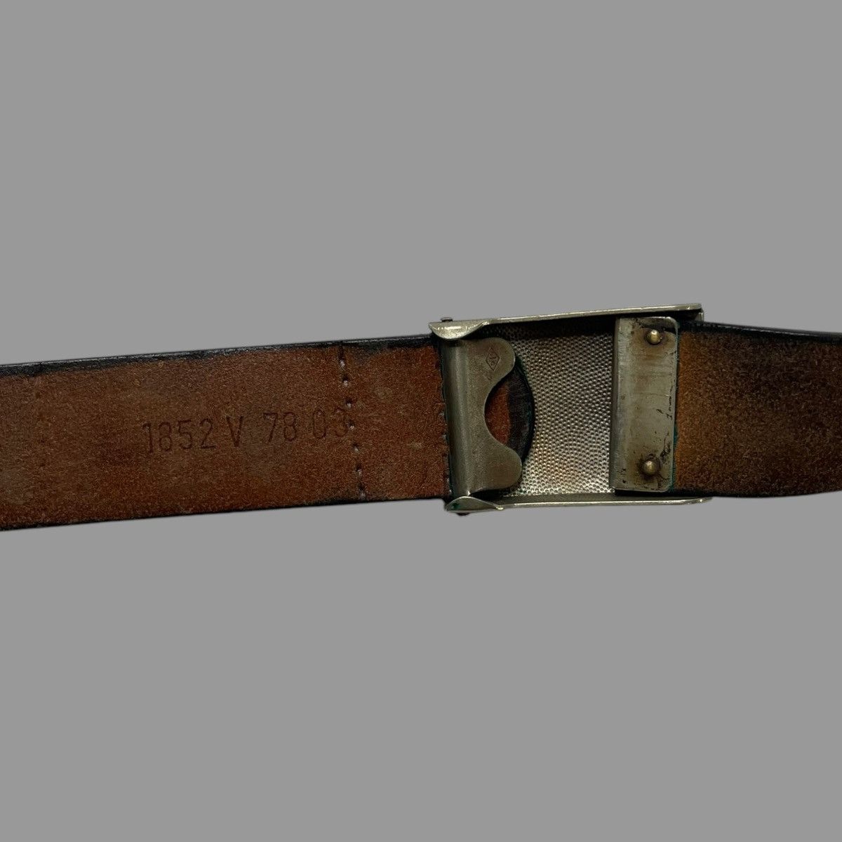 Vintage Vintage 1980s leather Swedish military belt Size 36 - 3 Thumbnail