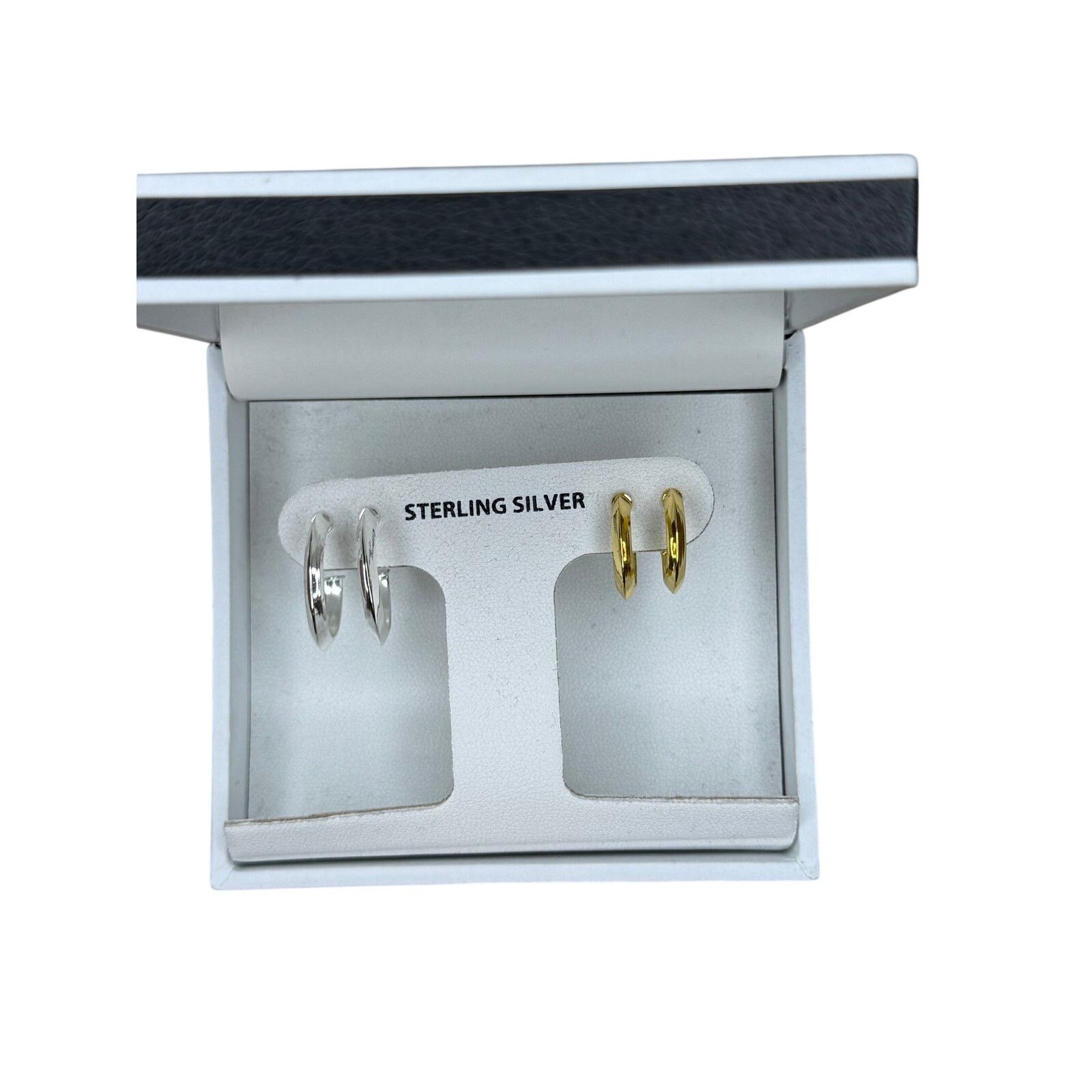 Macys R.H. Macy & Co Sterling Silver Hoop Earrings Set Two-Tone Size ONE SIZE - 1 Thumbnail