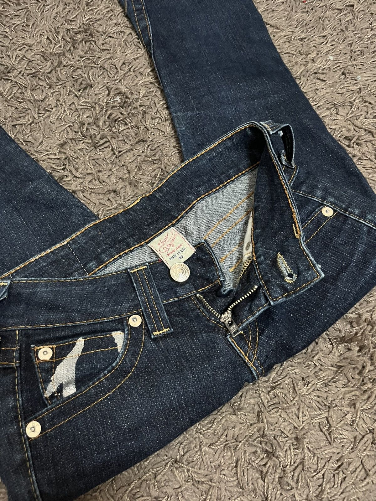 True Religion 1990s True religion silver printed logo flared #F2 Size 23" - 5 Thumbnail