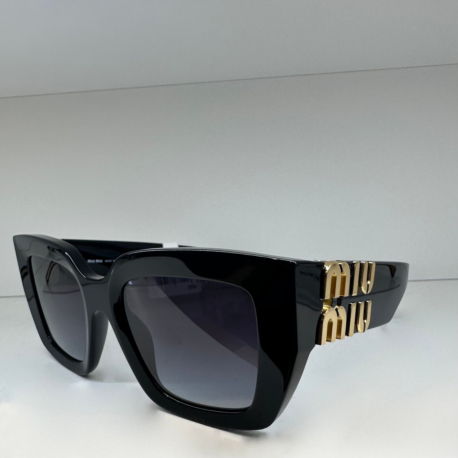 Miu Miu New MIU MIU Sunglasses Black Square 2025 Gold Metal Logo Size ONE SIZE - 5 Thumbnail