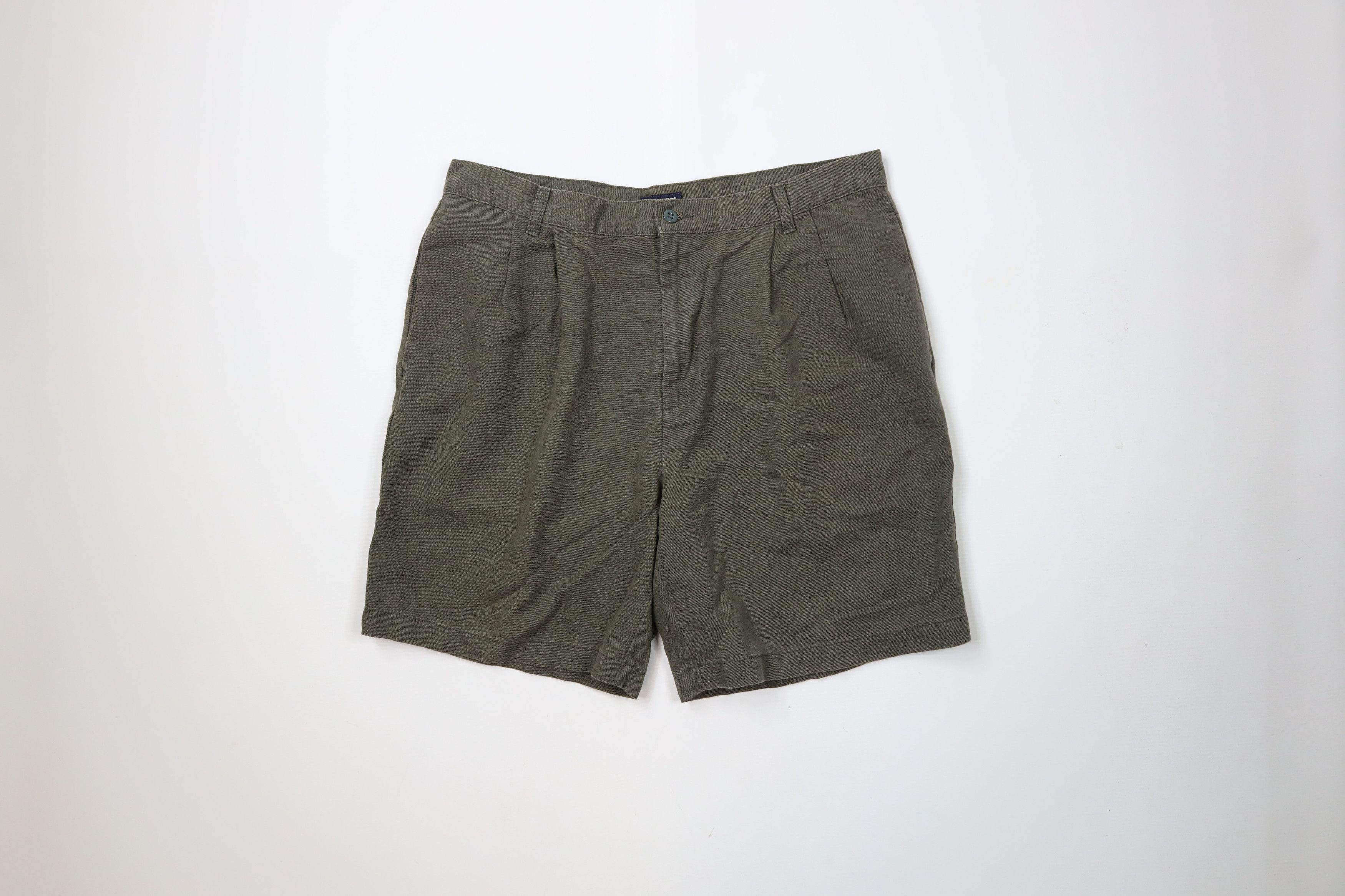 Vintage Vintage 90s Streetwear Linen Blend Above Knee Shorts Green Size US 38 / EU 54 - 1 Thumbnail