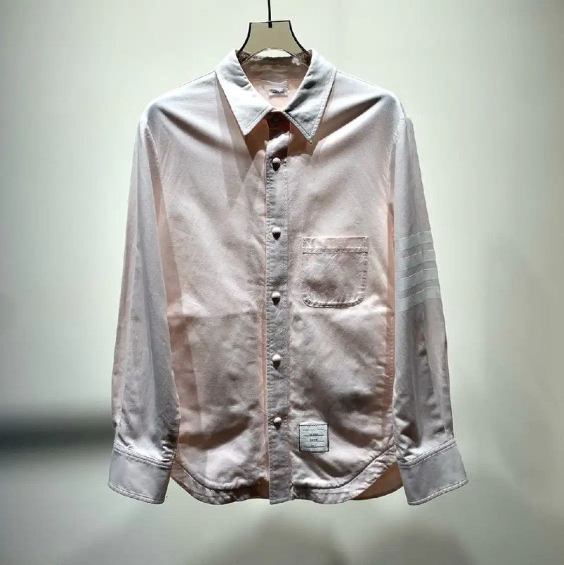 Thom Browne Thom Browne Pink Cotton Long Sleeve Shirt 0089 Size US M / EU 48-50 / 2 - 1 Thumbnail