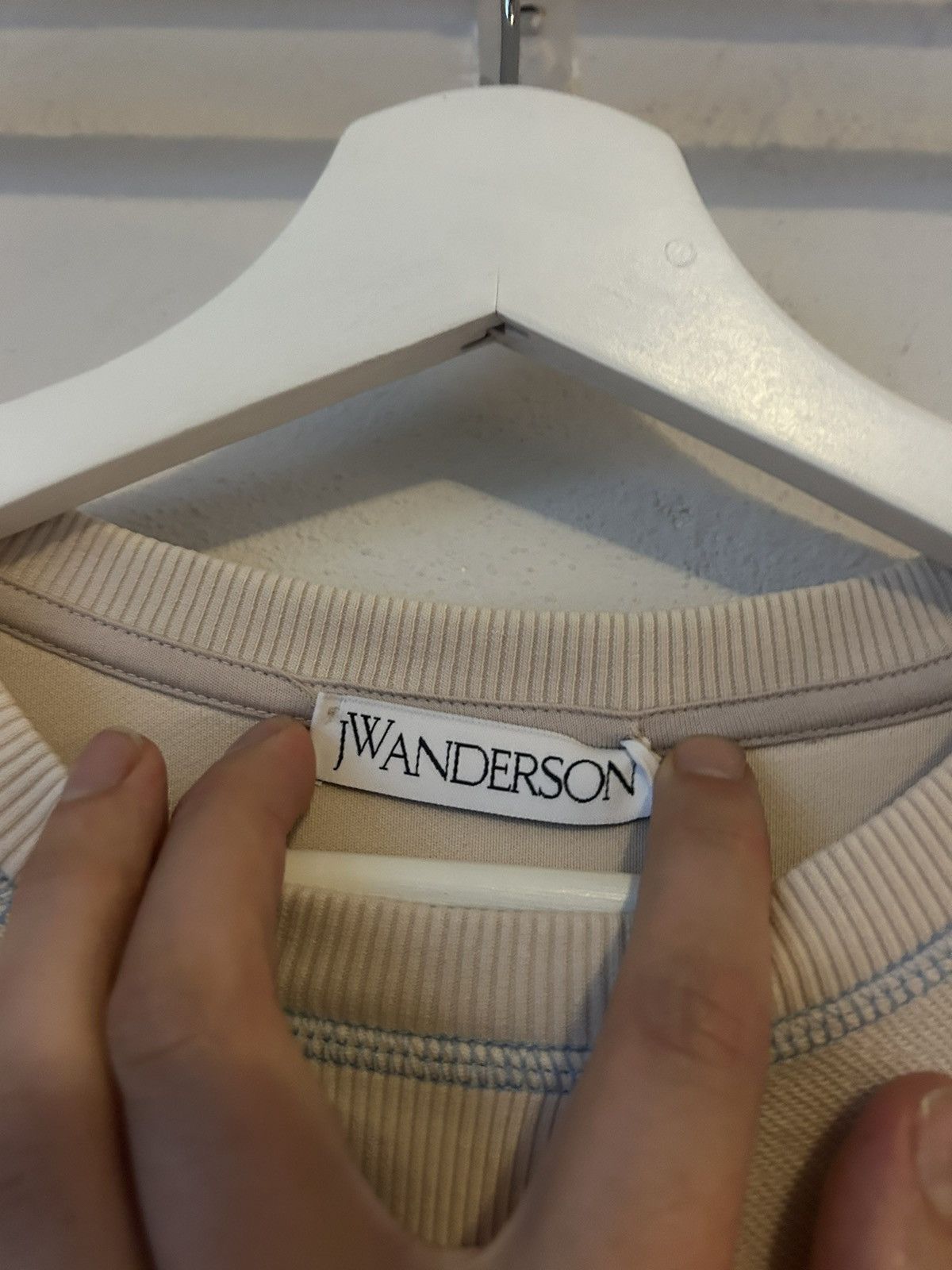 JW Anderson JW Anderson Beige Contrast Stitch Logo Sweatshirt - Size S Size US S / EU 44-46 / 1 - 3 Thumbnail