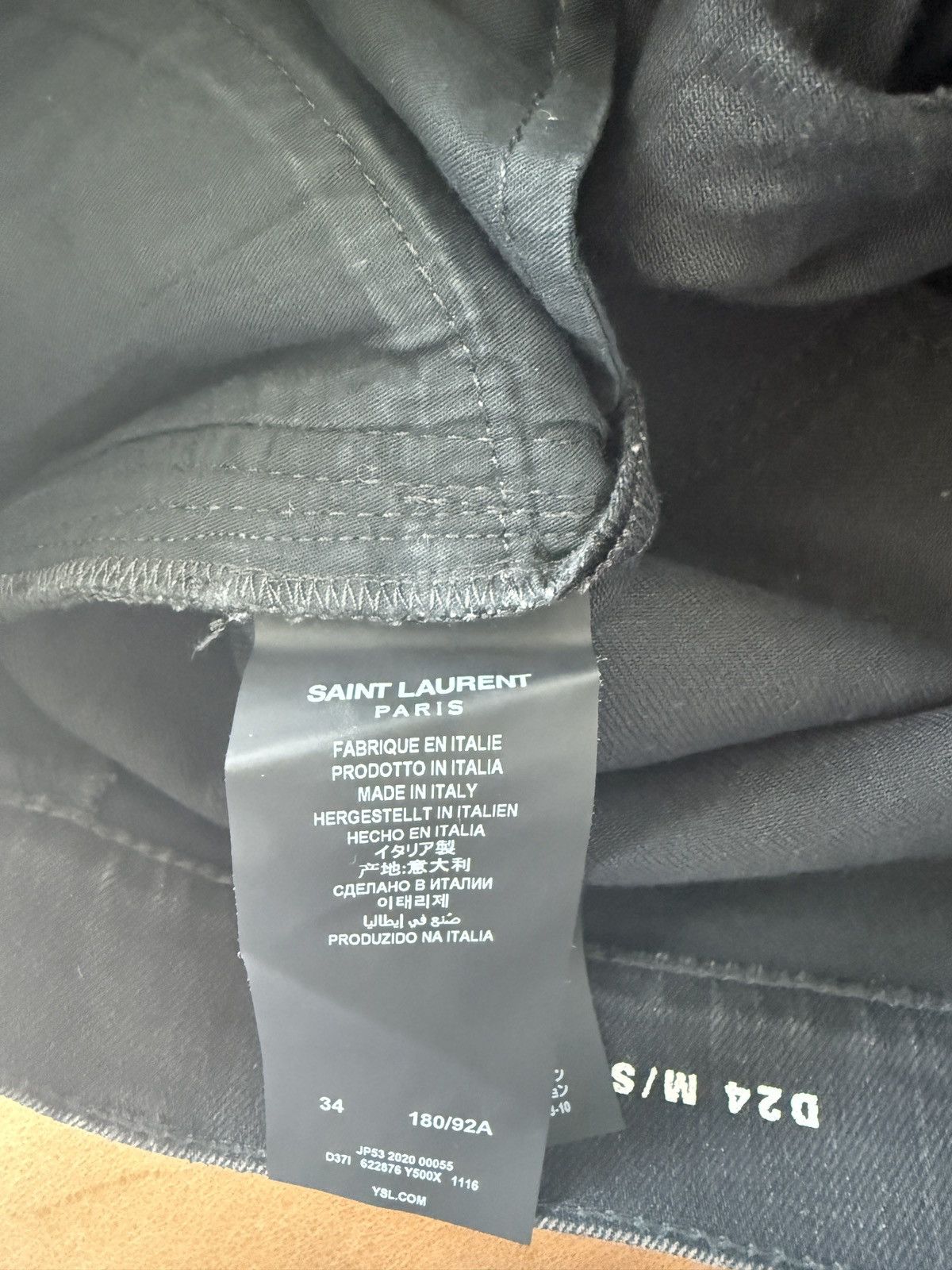 Saint Laurent Paris 2020 D24 Oil Coated Black Denim