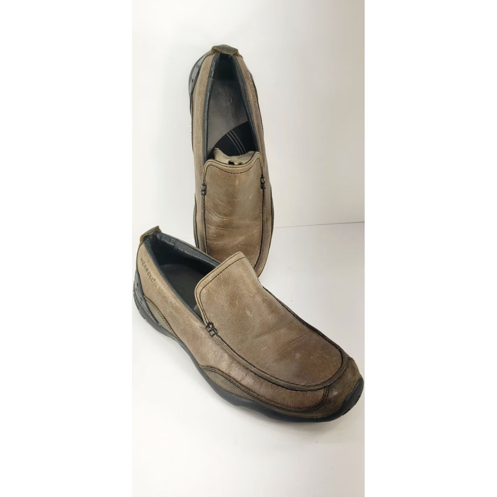 Merrell Merrell Veer Loafers Brown Leather Slip-On Men's 9M J43865 Size US 9 / EU 42 - 2 Thumbnail