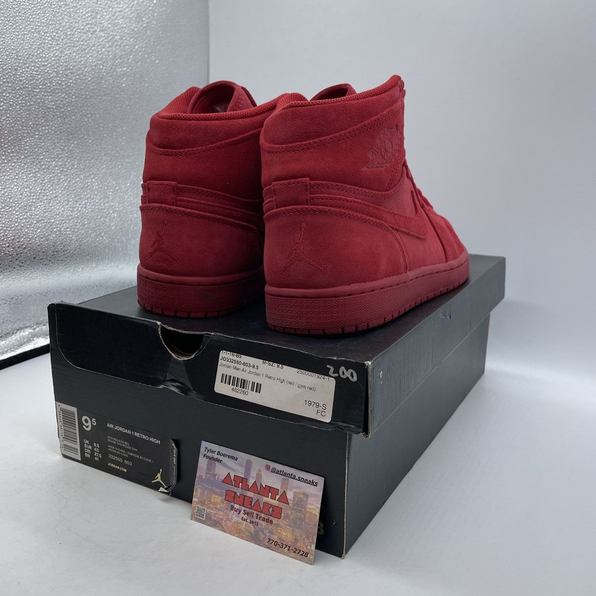 Jordan Brand Air Jordan 1 high red suede Size US 9.5 / EU 42-43 - 4 Thumbnail