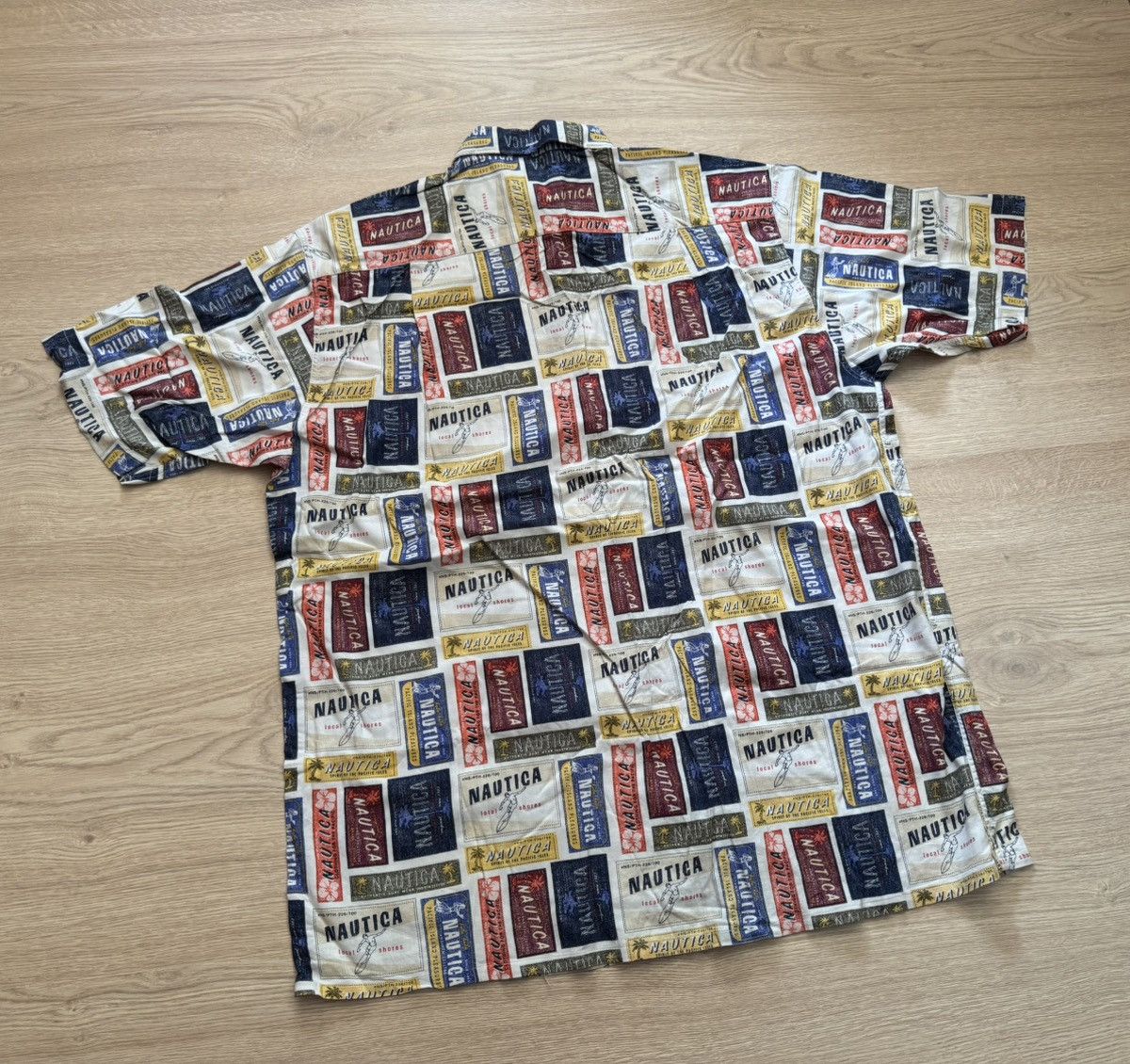 Nautica Vintage 00’s Nautica Surfing Over Print Hawaiian Shirt Size US L / EU 52-54 / 3 - 3 Thumbnail