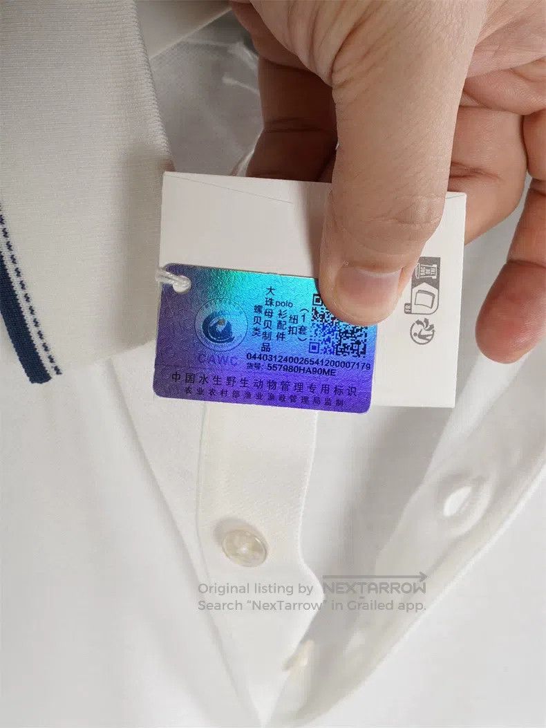 Hermes Hermes White Slim Fit Short Sleeve Polo Size US M / EU 48-50 / 2 - 5 Thumbnail