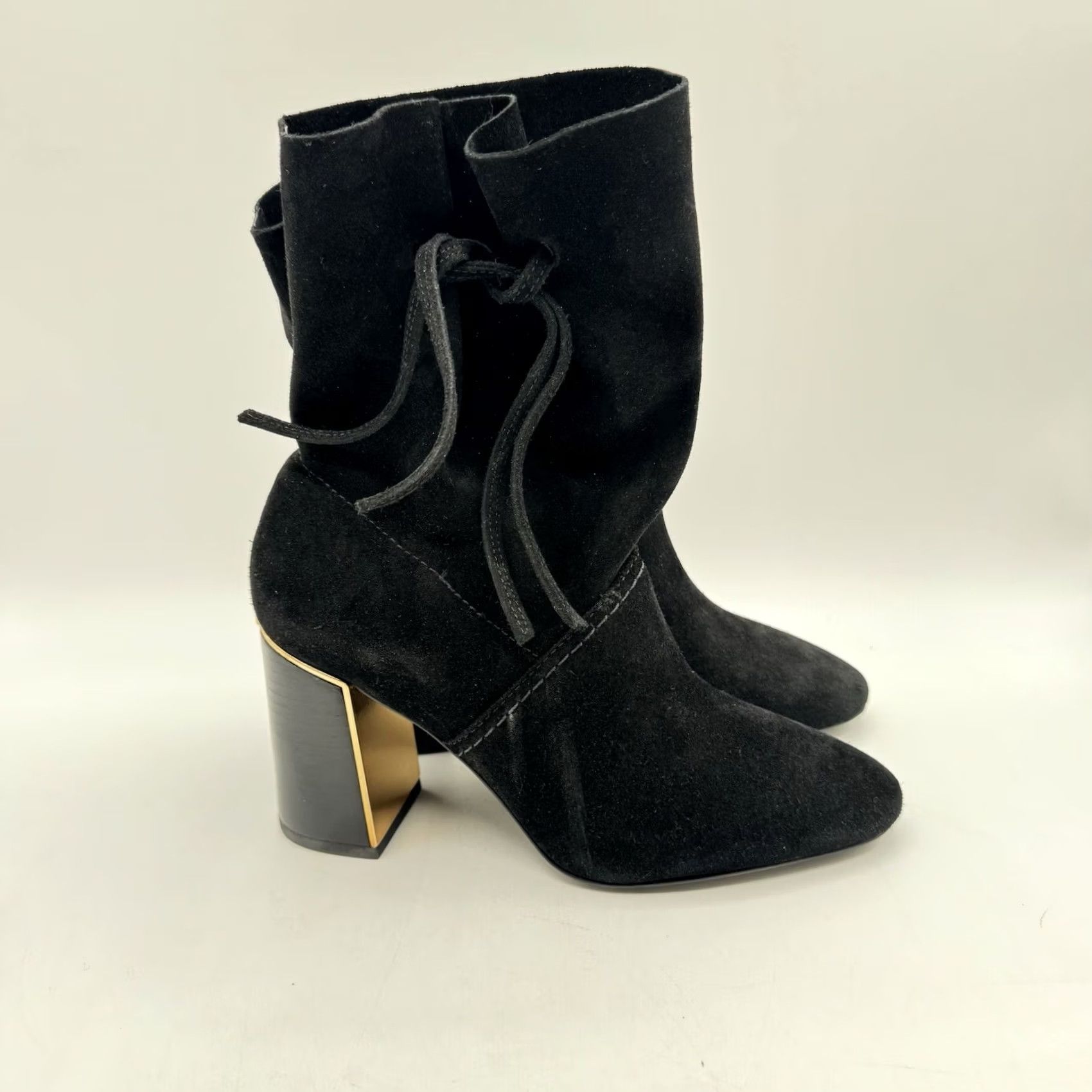 Tory Burch Tory Burch Gigi Bootie Black 6M Women Solid Leather Ankle Block Heel Closed Toe Casual Formal Shoes Size US 6 / IT 36 - 3 Thumbnail
