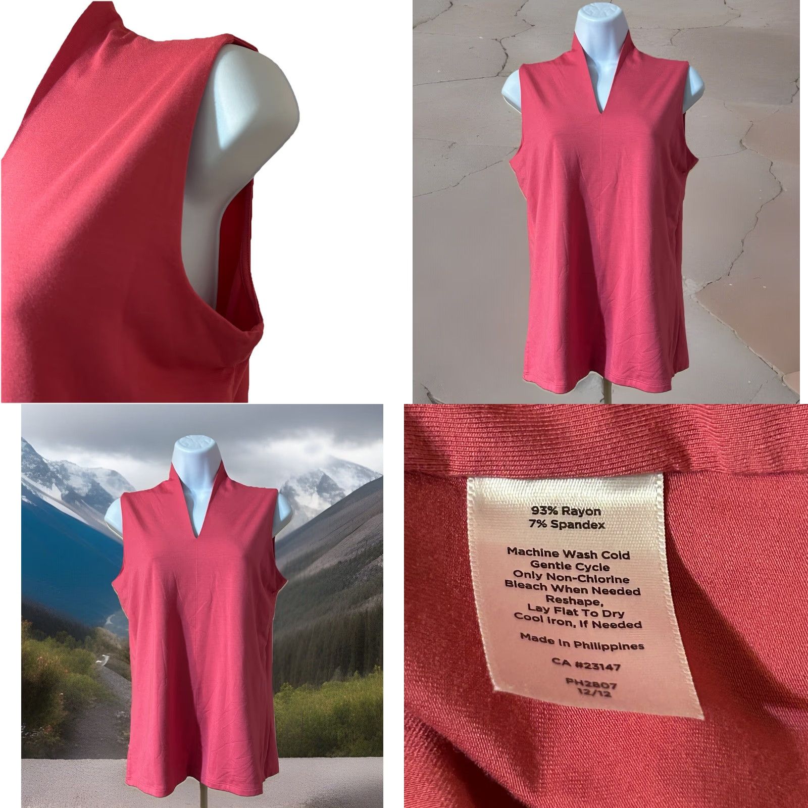 Talbots Talbots Sleeveless Top Blouse V-Neck Women Small Coral Color 2012 Ladies Tank Bohemian Summer Fashion Shirt Womens Size S / US 4 / IT 40 - 8 Thumbnail