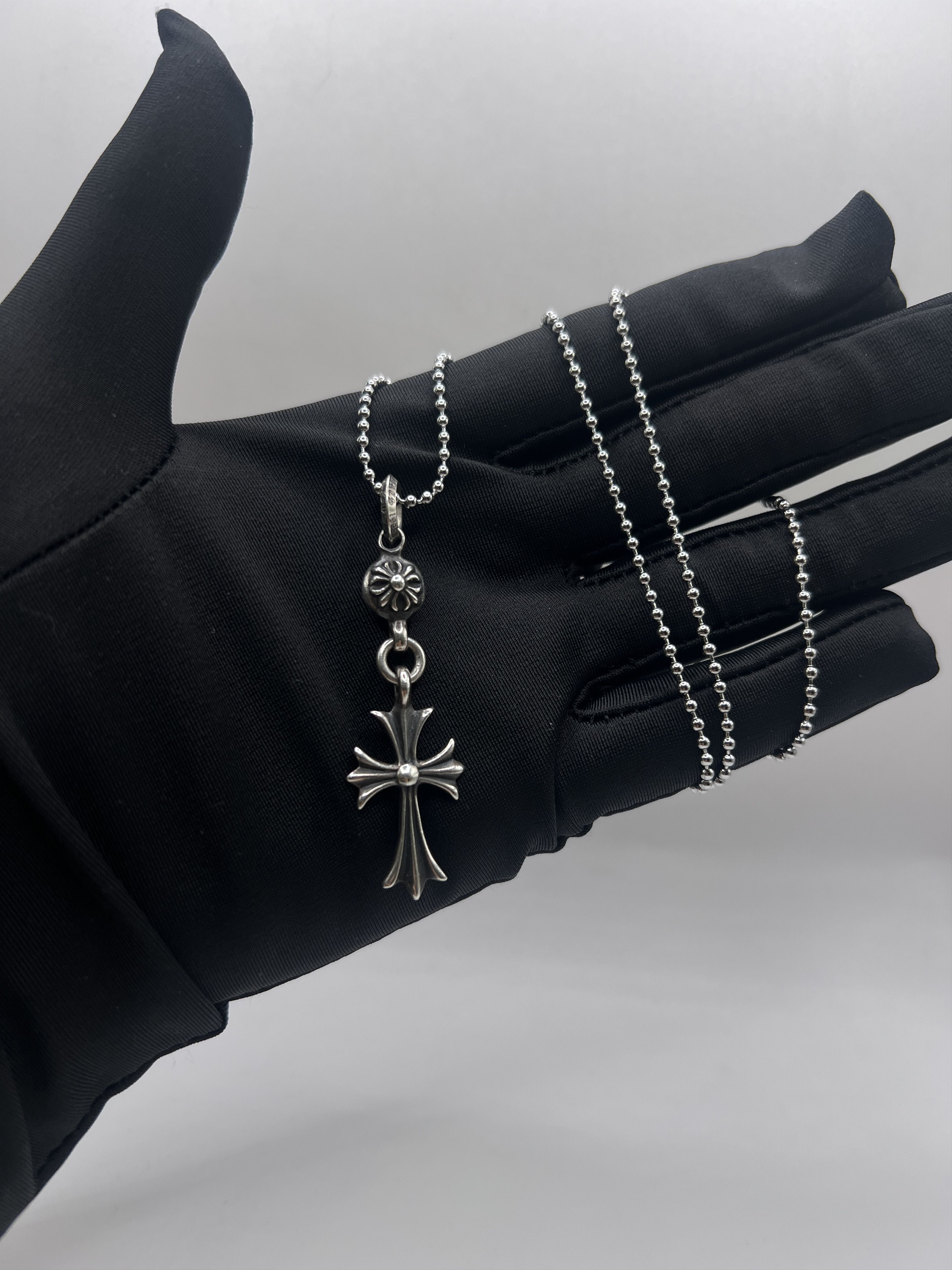 Chrome Hearts Chrome Hearts 1 Ball TINY CROSS Pendant With Ball Chain Size ONE SIZE - 2 Thumbnail