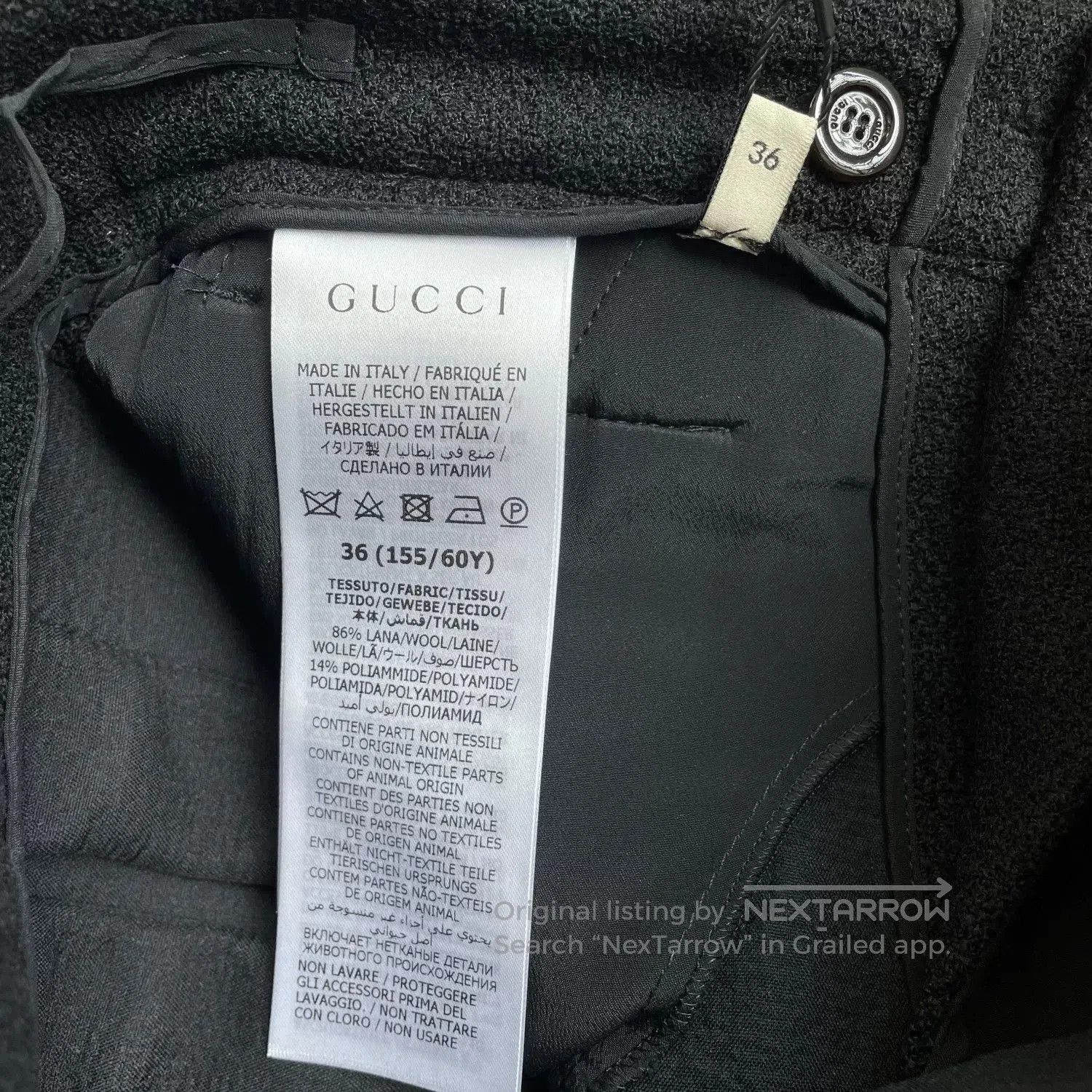 Gucci gucci black pleated casual trousers for women. Size 35" - 7 Thumbnail