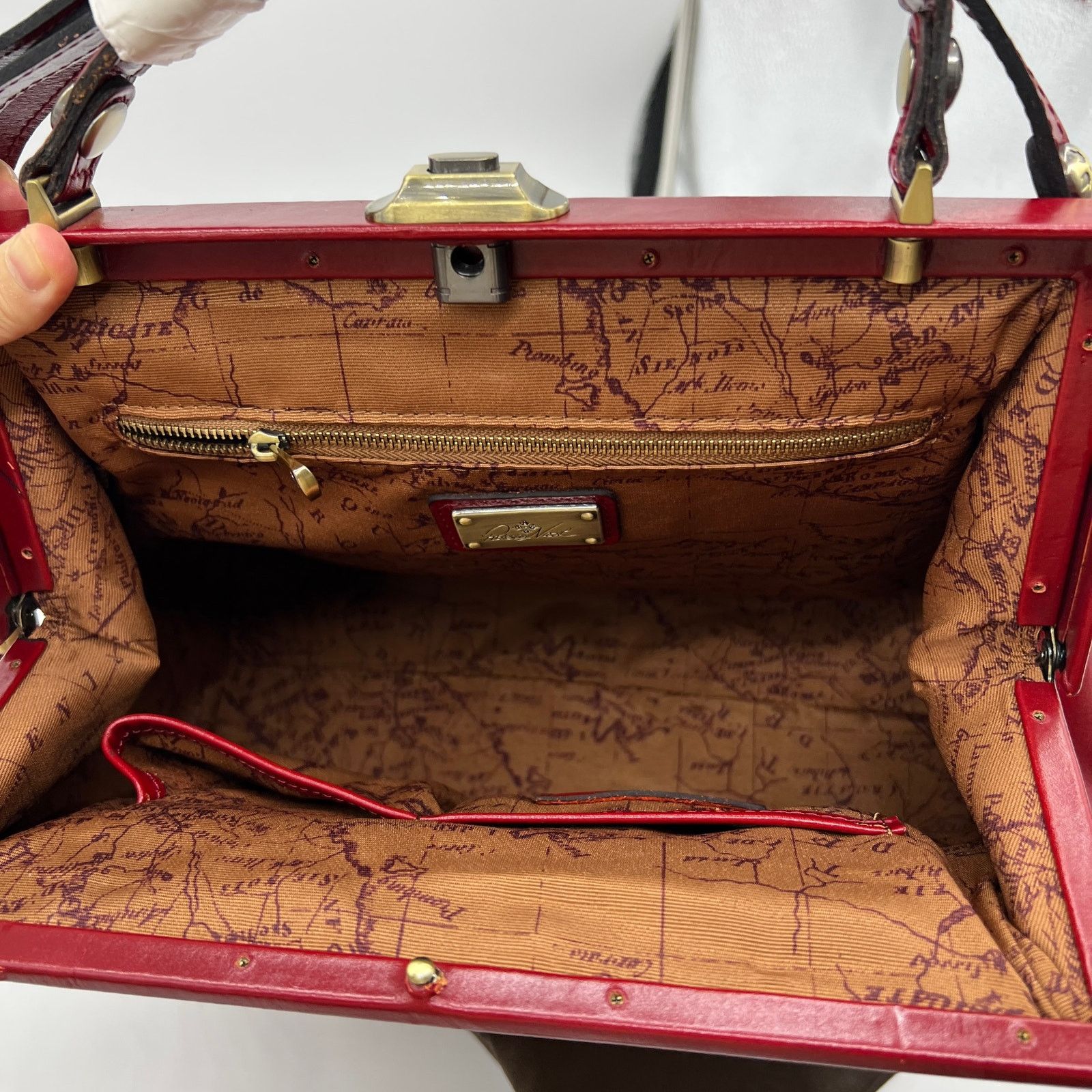 Other Patricia Nash Discovery Brianza Leather Frame Bags Ruby Red Size ONE SIZE - 6 Thumbnail