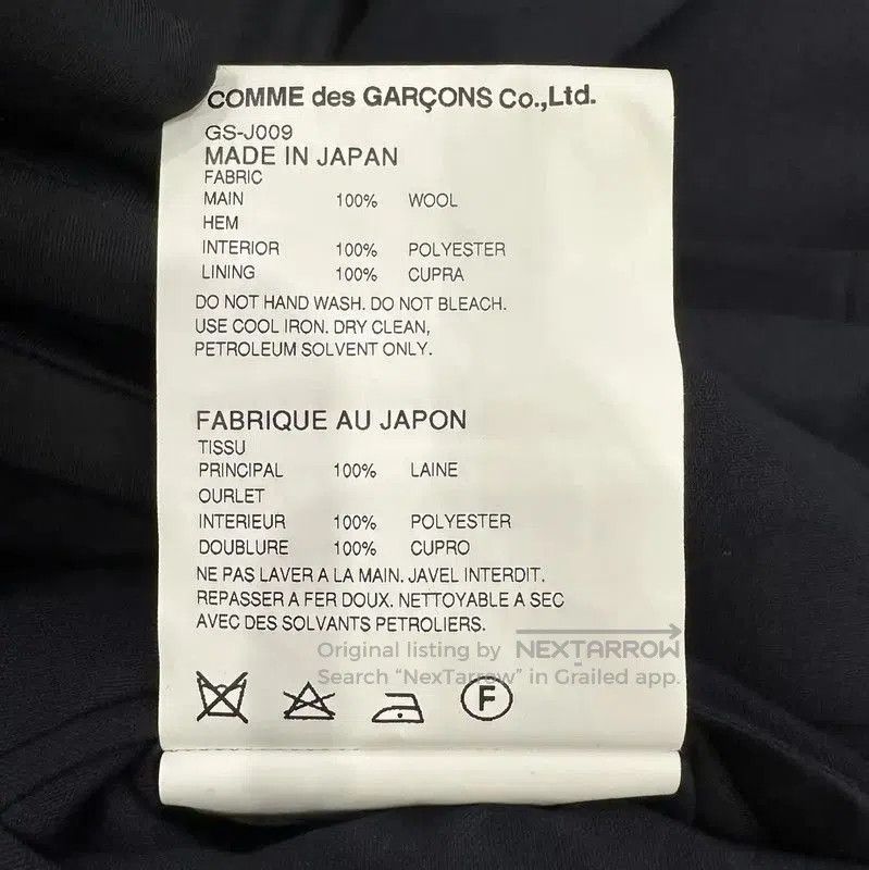 Comme des Garcons Comme des Garçons Stylish Navy Wool Coat . Size XS / US 0-2 / IT 36-38 - 7 Thumbnail