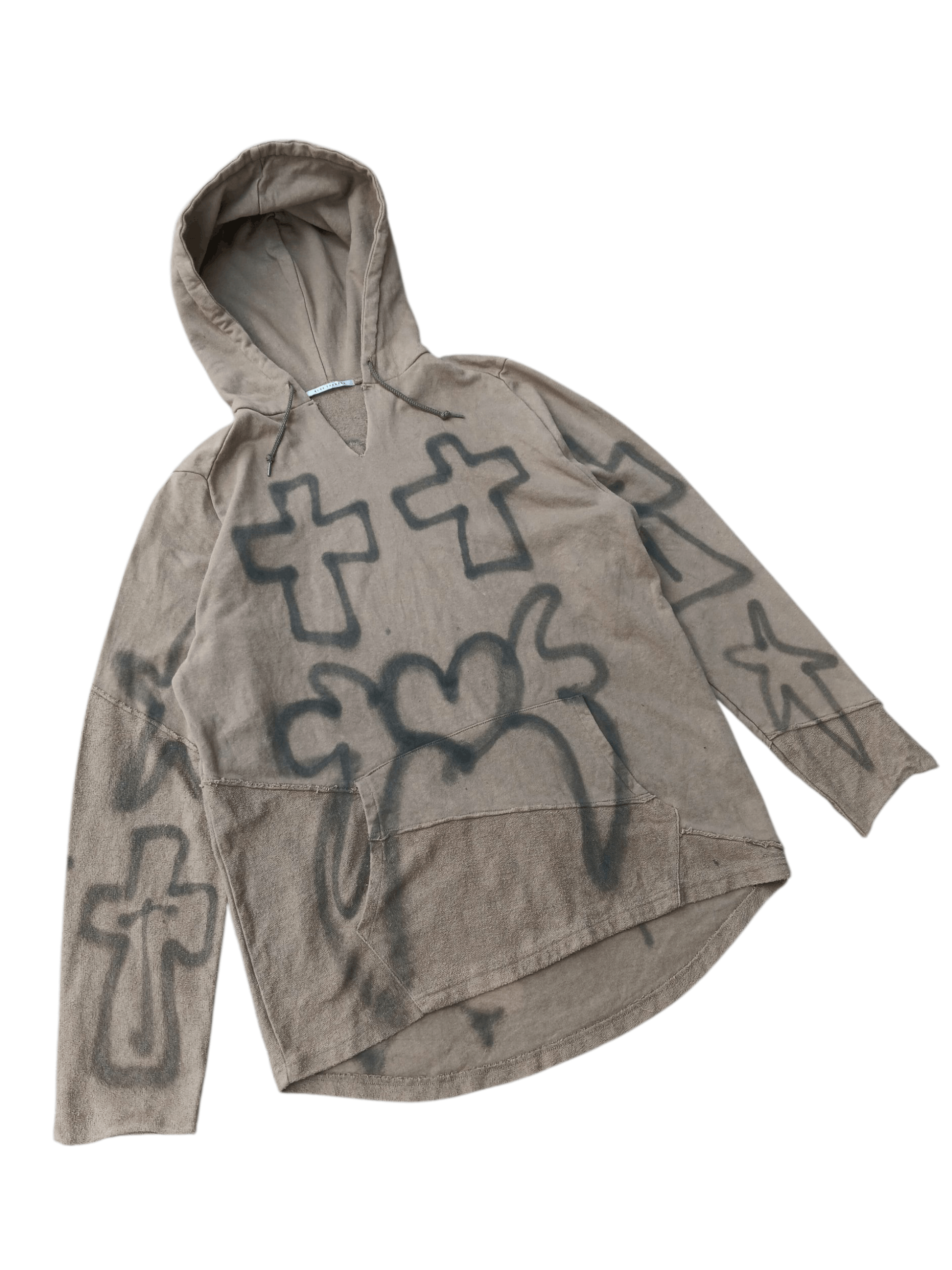 Japanese Brand Blue tornado spray painted remake hoodie Size US L / EU 52-54 / 3 - 2 Thumbnail